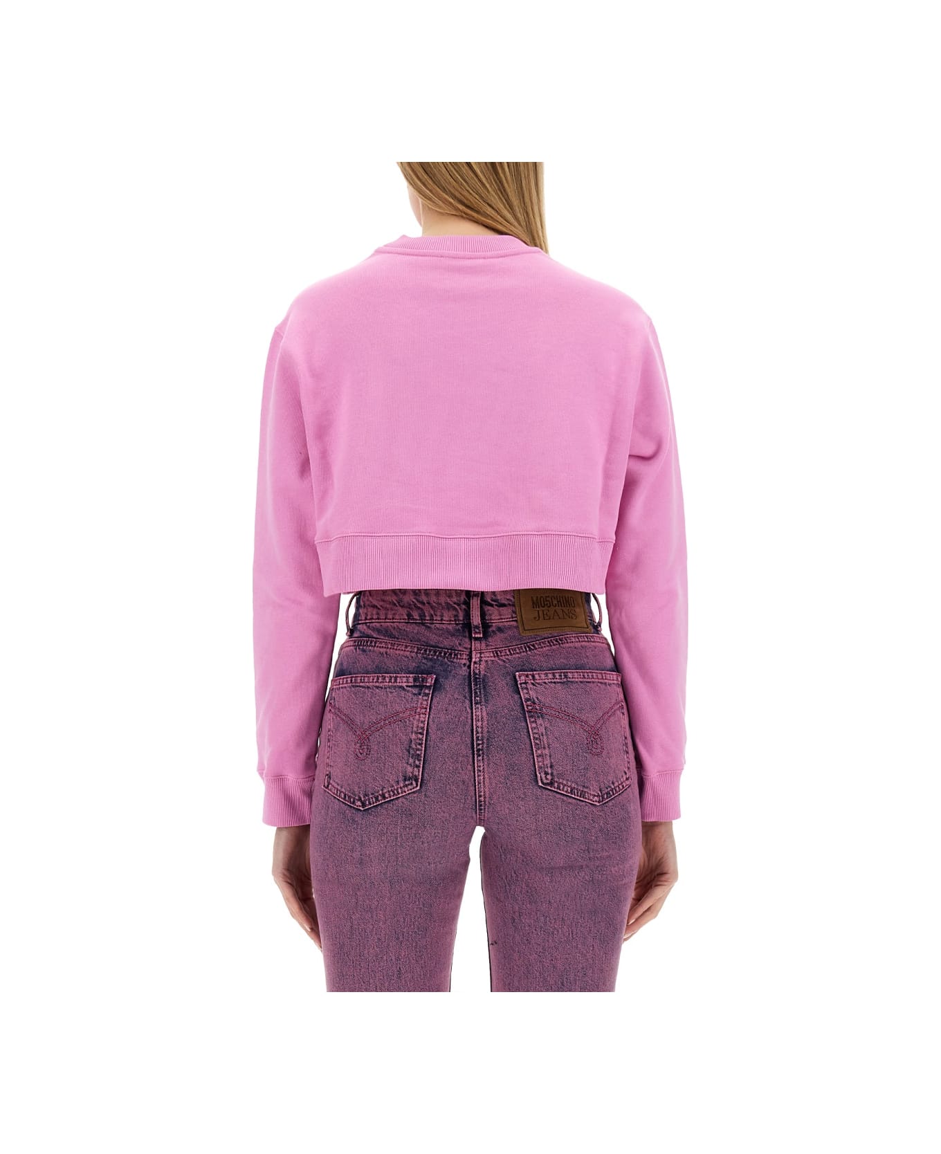 M05CH1N0 Jeans Sweatshirt With Logo - PINK