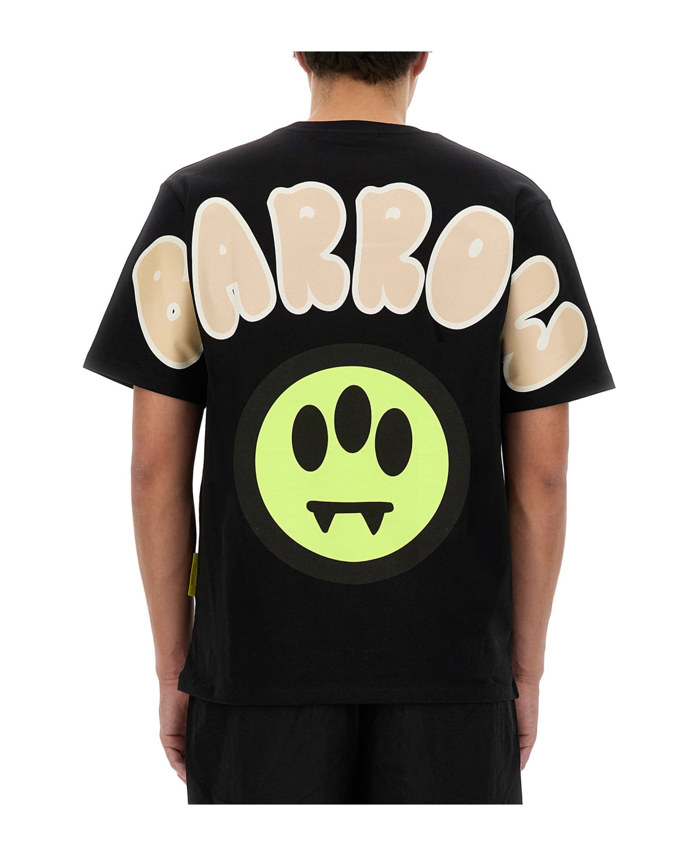 Barrow Black T-shirt With Front And Back Logo Print - Black