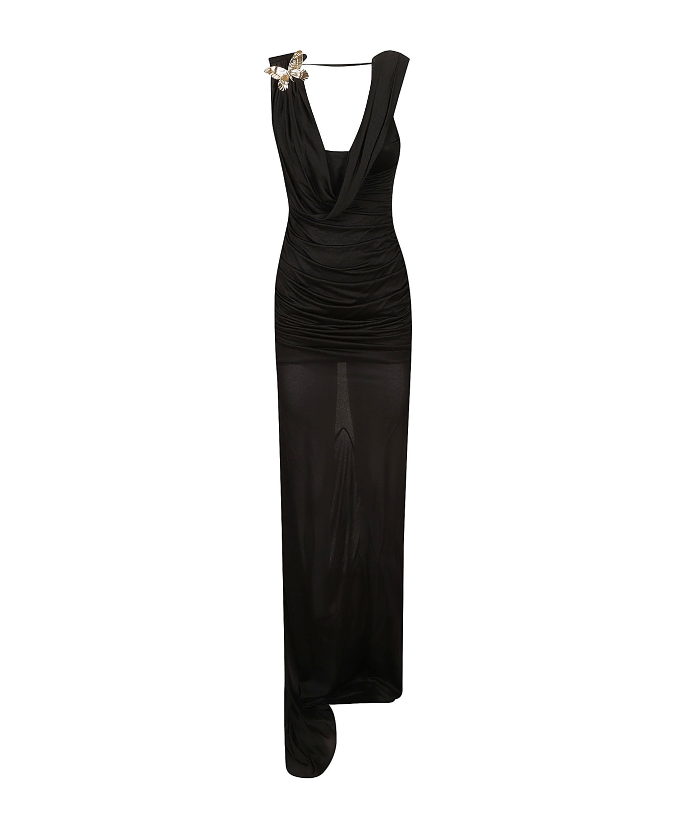 Blumarine Loose-fit Sleeveless Long Dress - Black