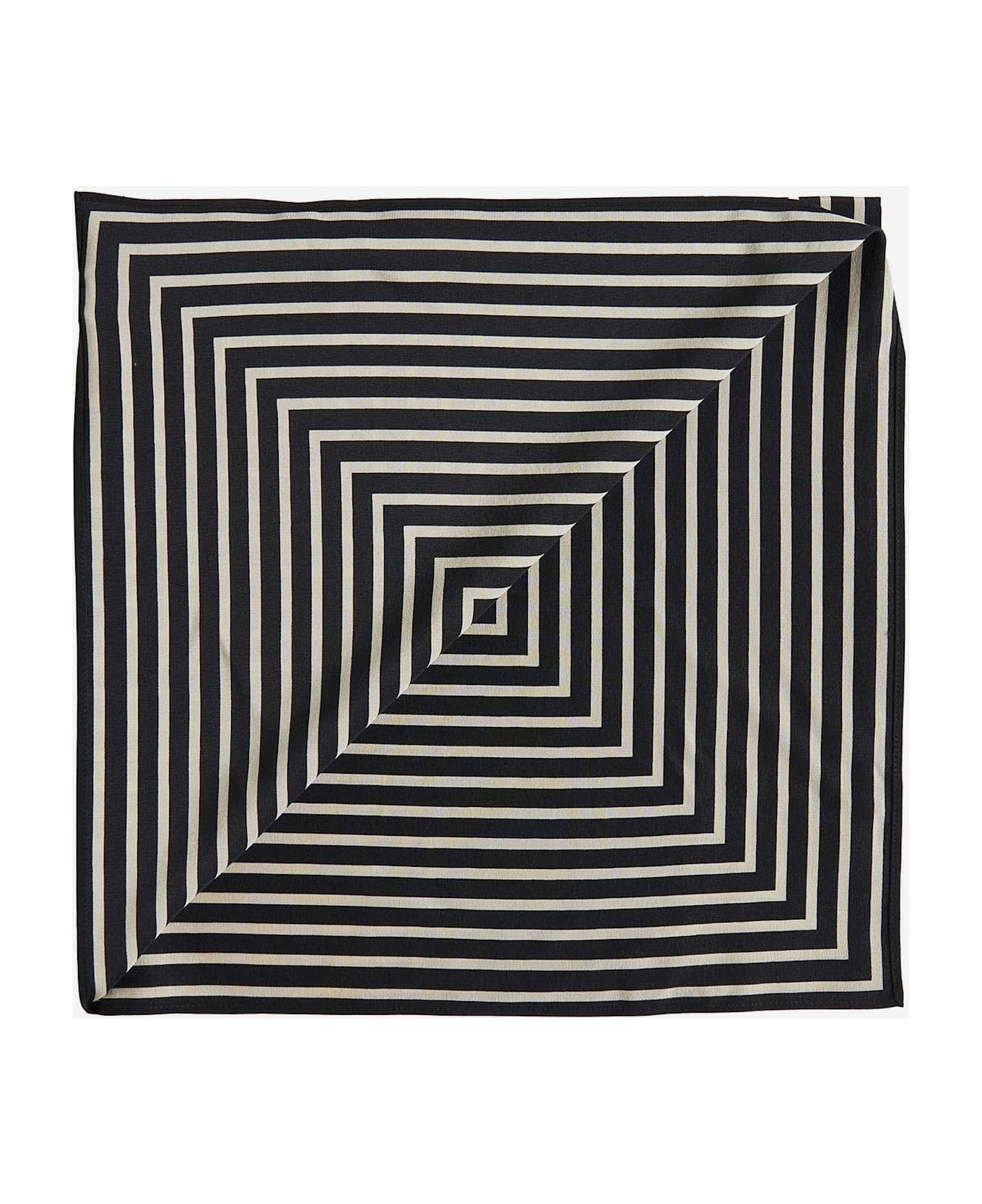 Totême Monogram Logo Silk Scarf - Black