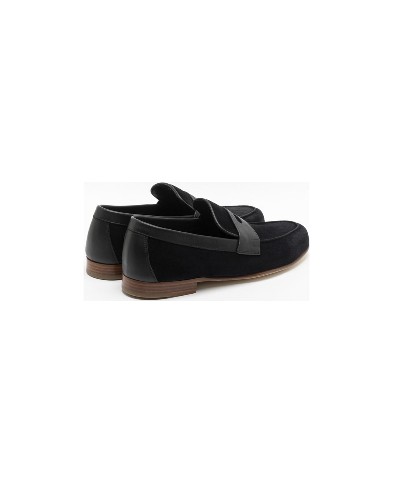 John Lobb Hendra Black Suede Penny Loafer