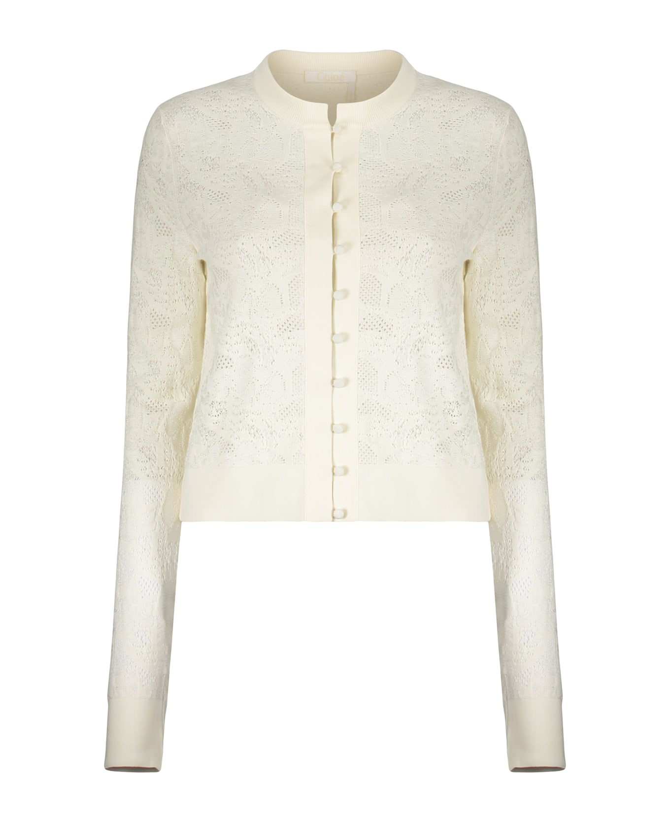 Chloé Cropped-length Knitted Cardigan - Ivory
