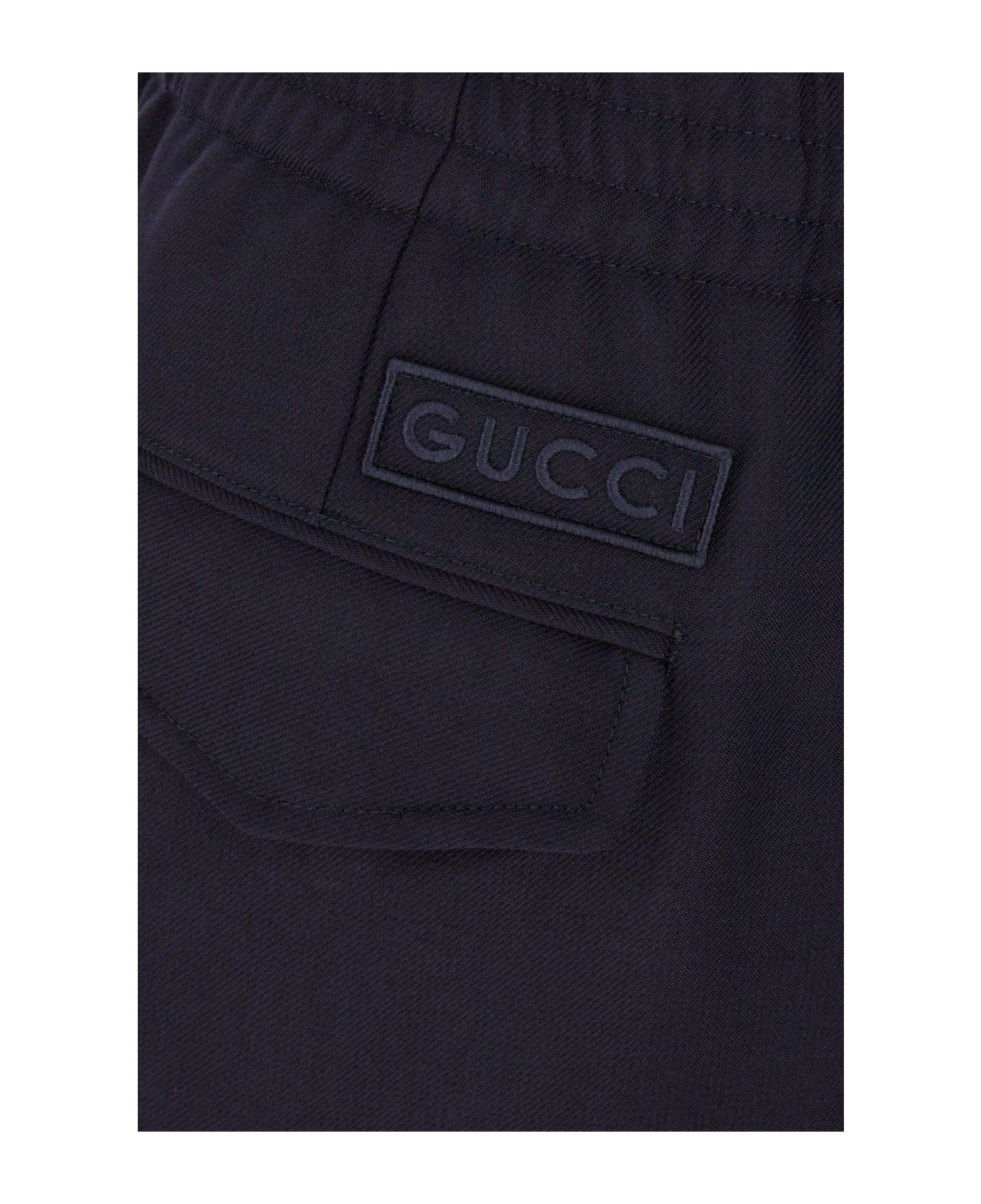 Gucci Twill Jogging Pants - Blue