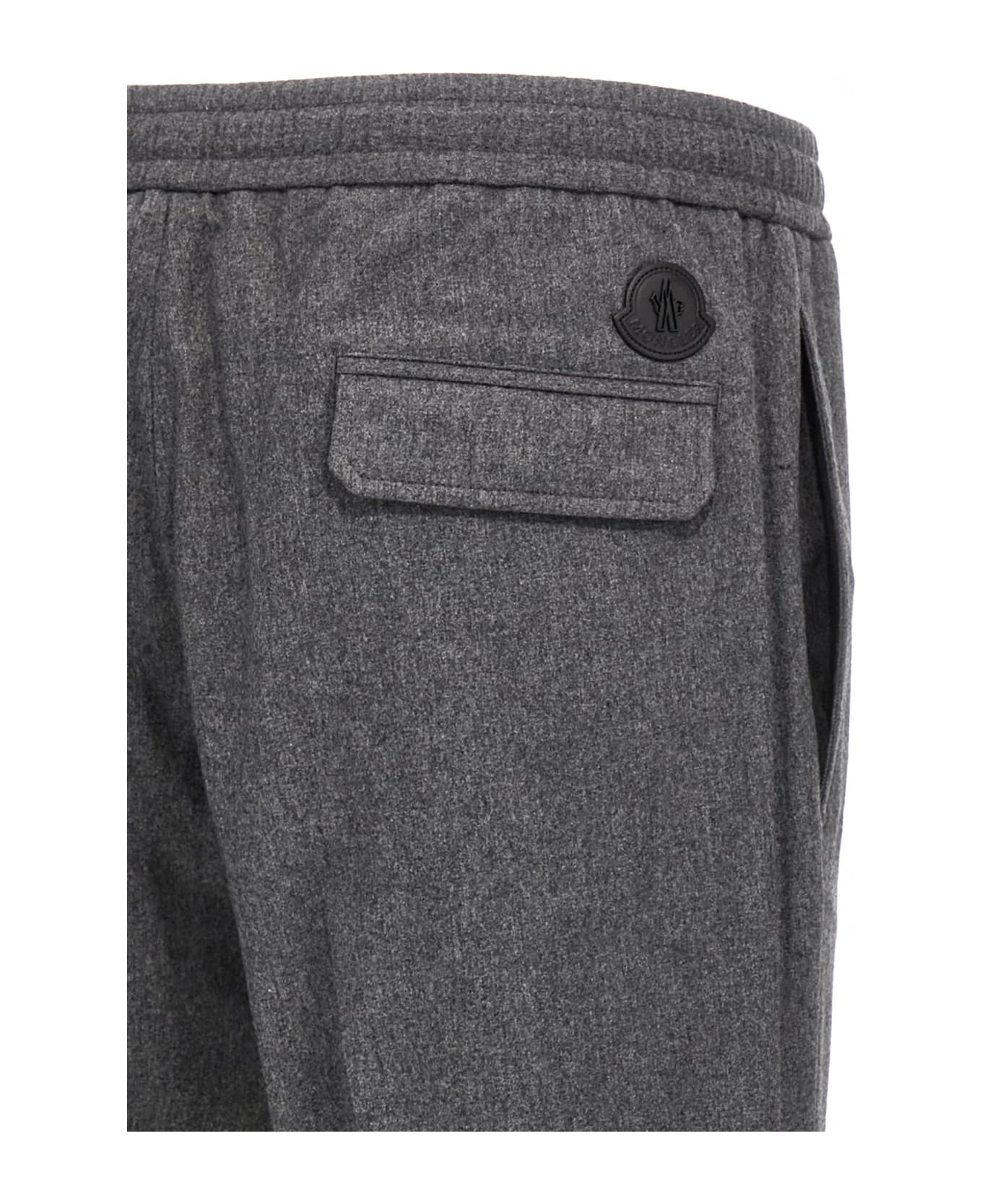 Moncler Grey Cashmere Blend Joggers - Grey