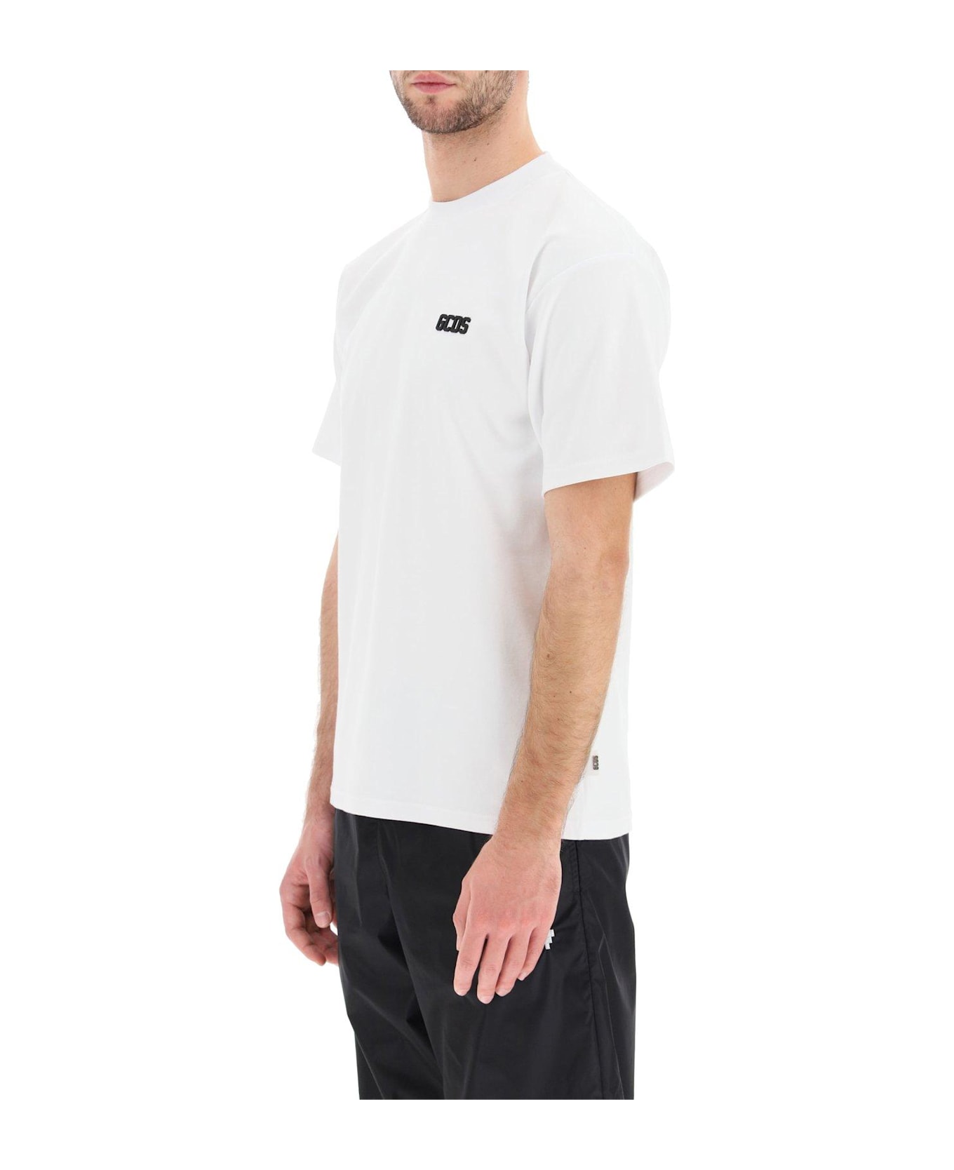 GCDS Logo Plaque Crewneck T-shirt - White