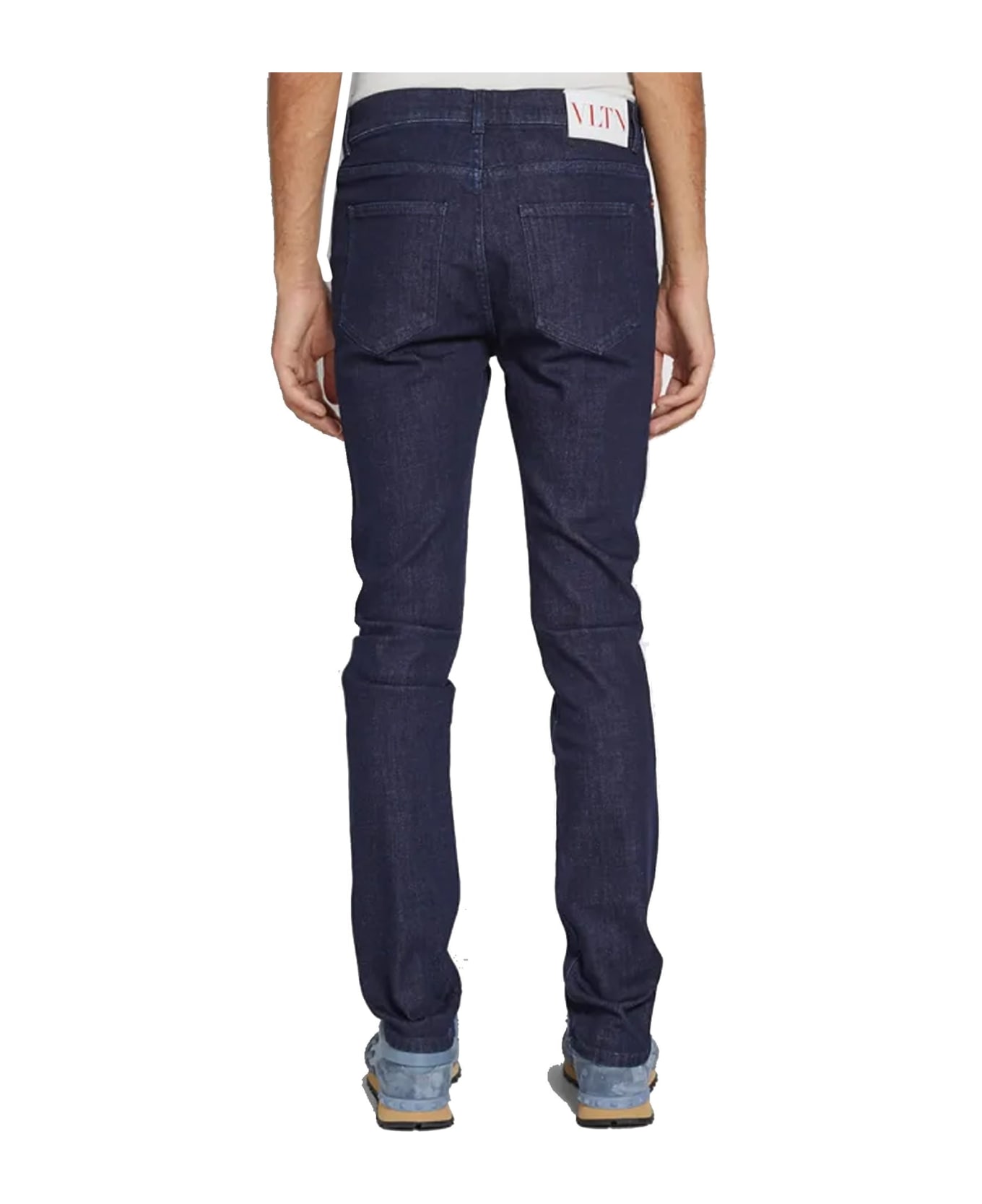 Valentino Cotton Denim Skinny Jeans - Blue