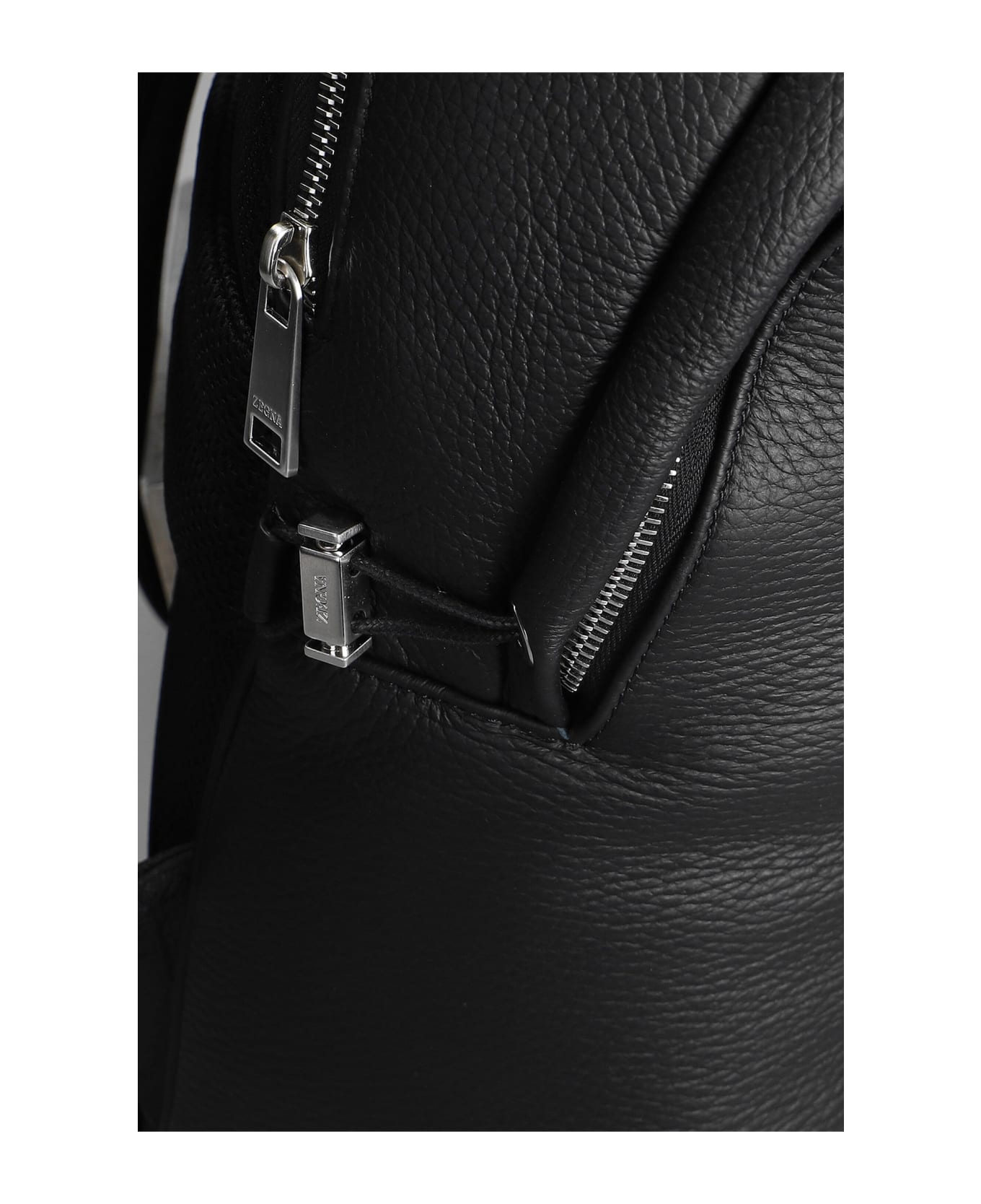 Zegna Backpack In Black Leather - black