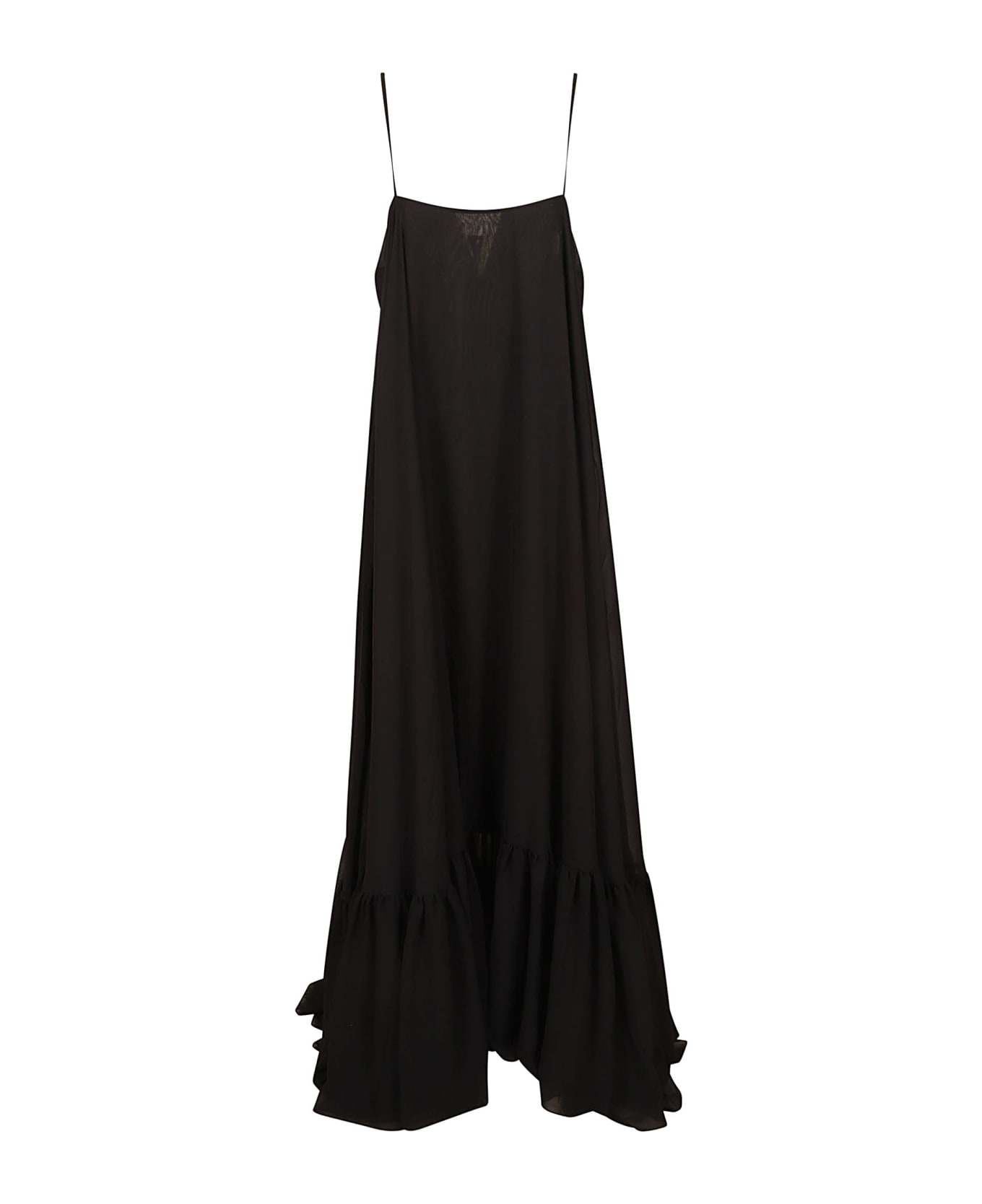 Rotate by Birger Christensen Chiffon Maxi Wide Dress - Black