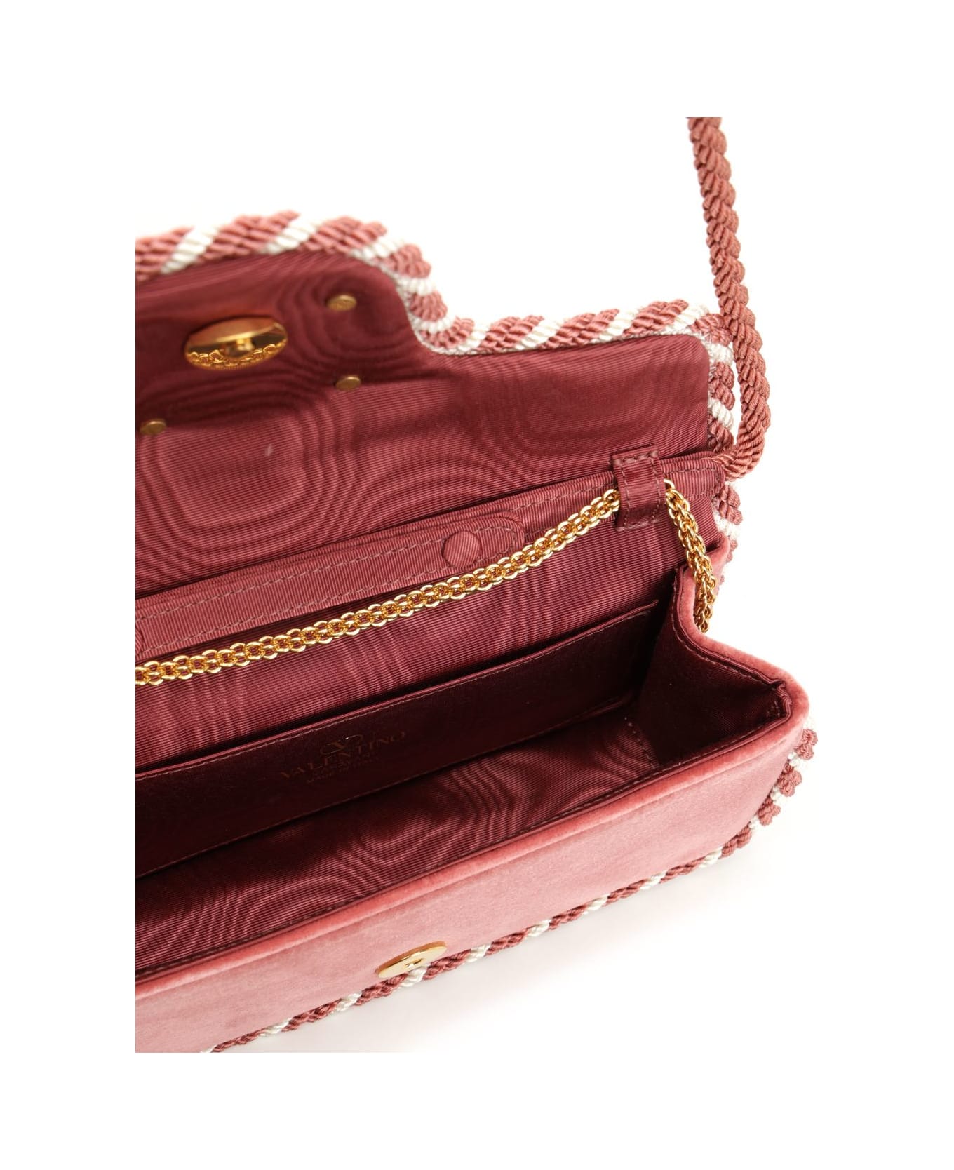 Valentino Garavani Locò Mini Velvet Clutch - PHARD/BURRO/PHARD/CRYSTAL