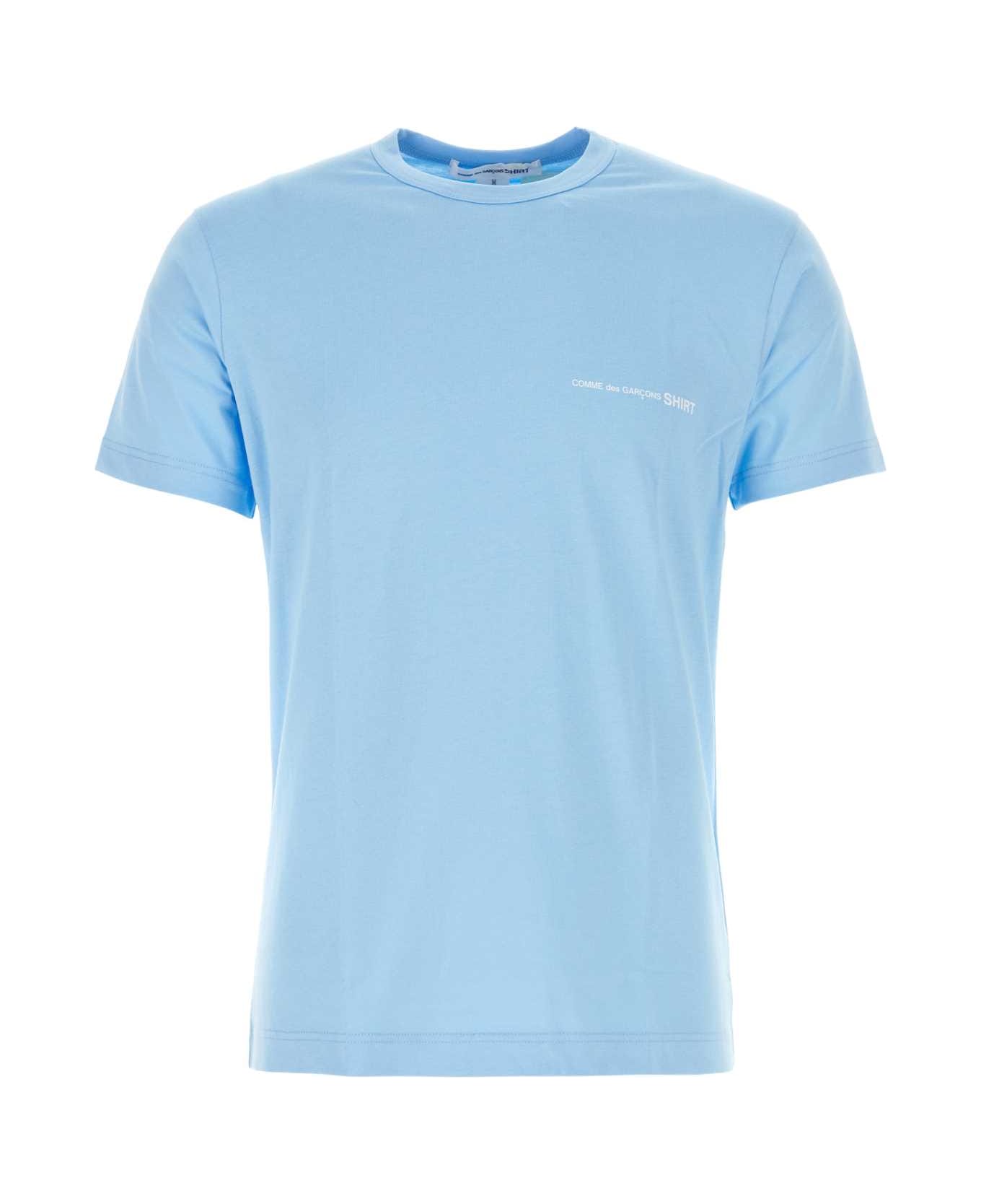 Comme des Garçons Light Blue Cotton T-shirt - BLUE