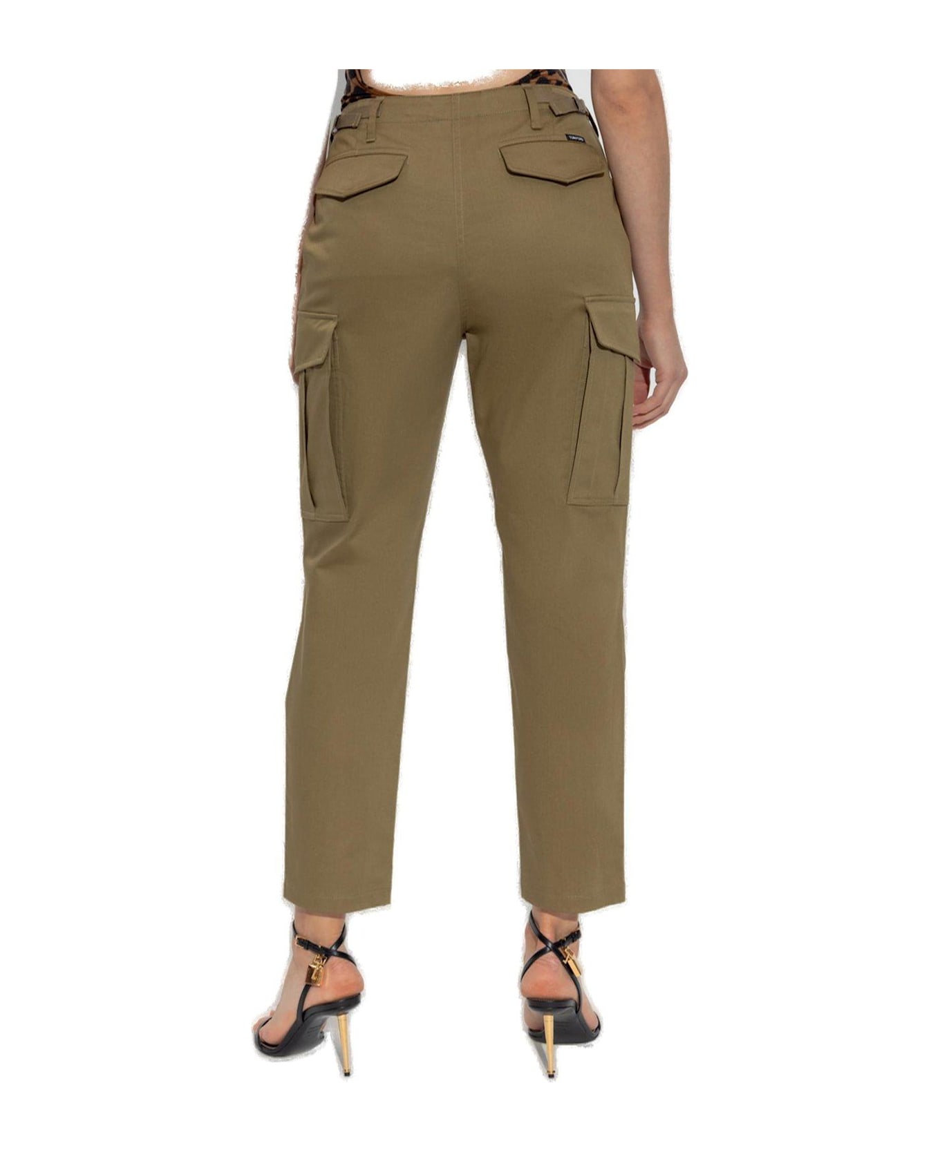 Tom Ford Logo Patch Cargo Pants - Green