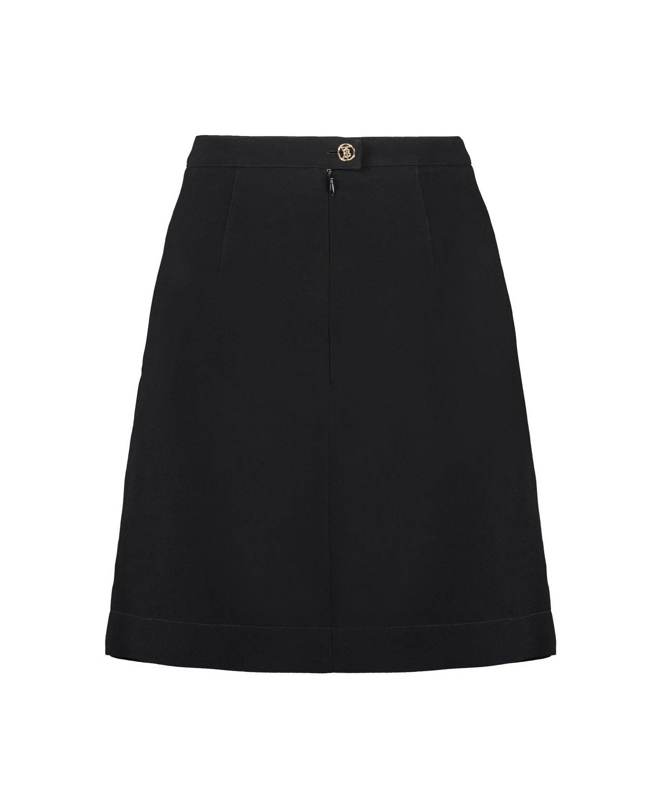 Burberry Button Detailed Front-slit Mini Skirt - Black
