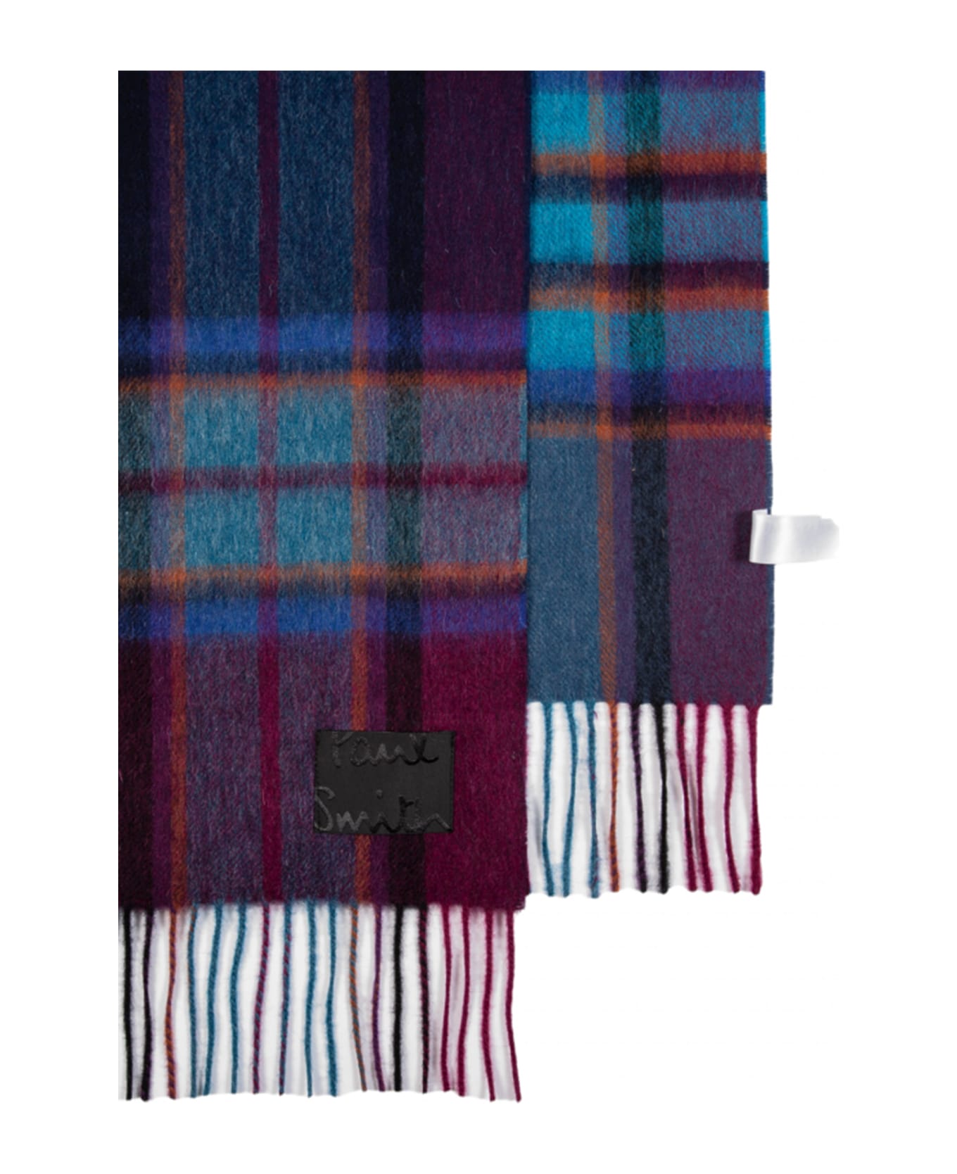 Paul Smith Spectral Check Scarf - Blu