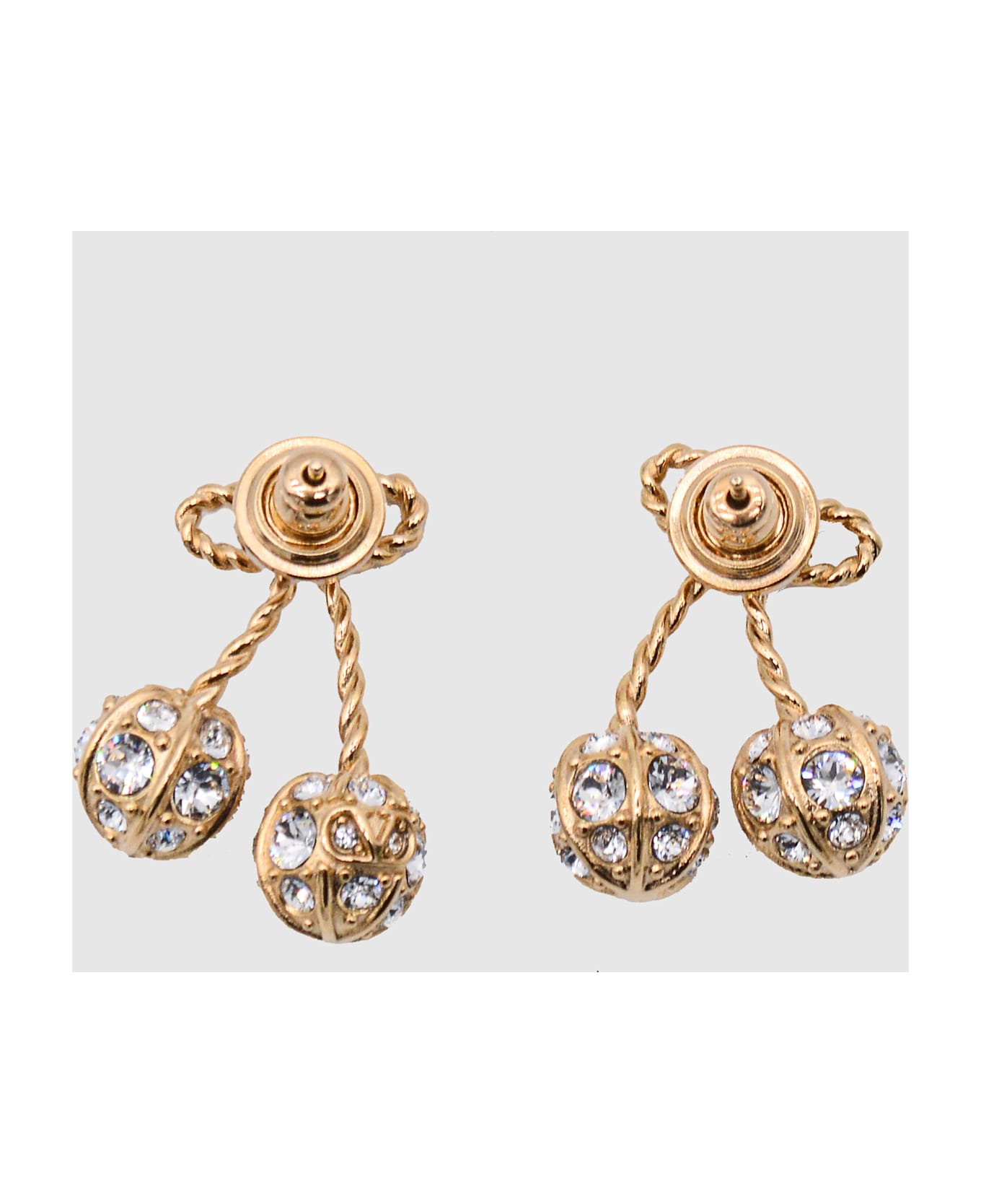 Valentino Garavani Gold Tone Metal Earrings - ORO/CRYSTAL