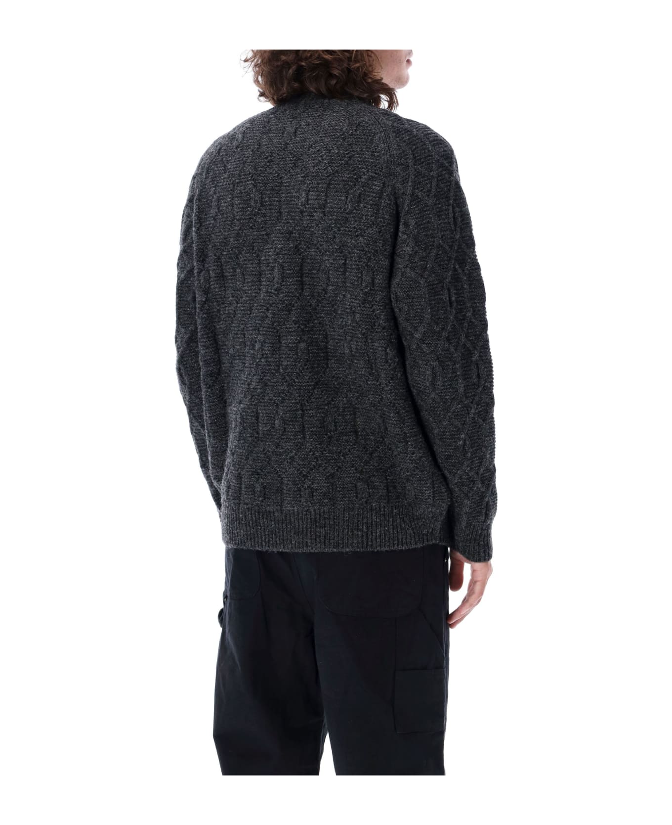 Comme des Garçons Homme Crewneck Wool Cable Sweater - CHARCOAL
