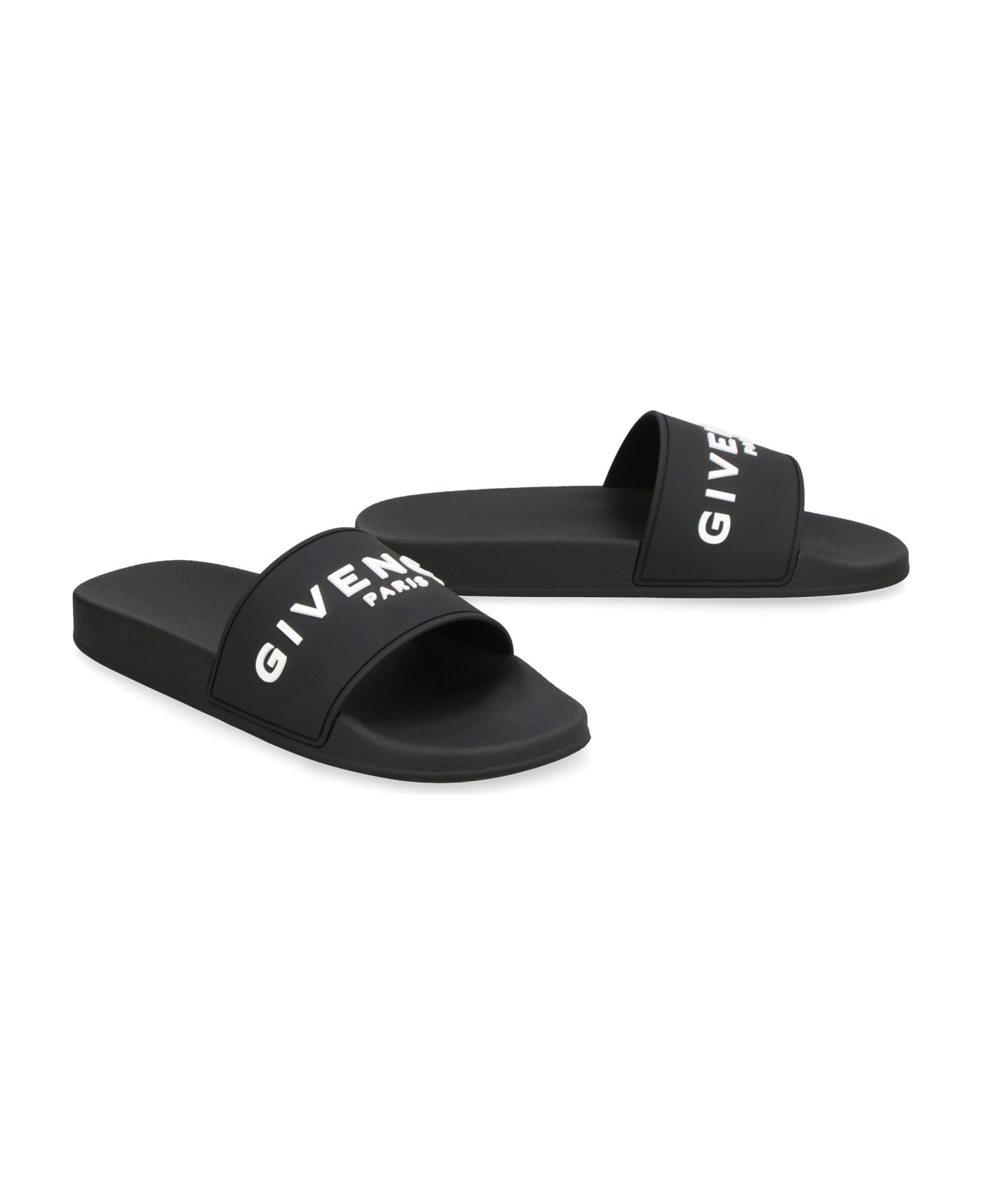 Givenchy Logo Detail Rubber Slides - black