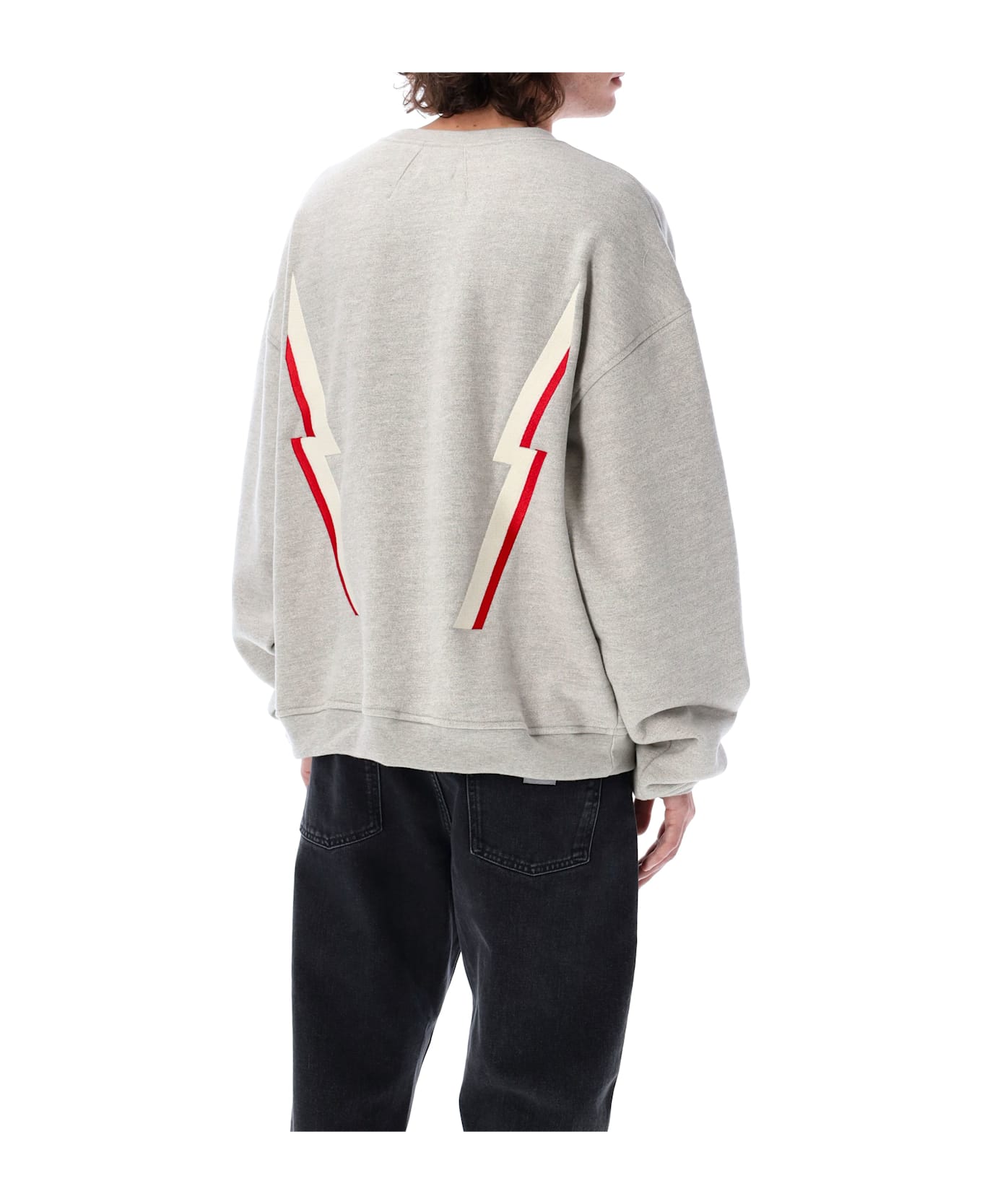 Rhude Lightning Crewneck - HEATHER GREY