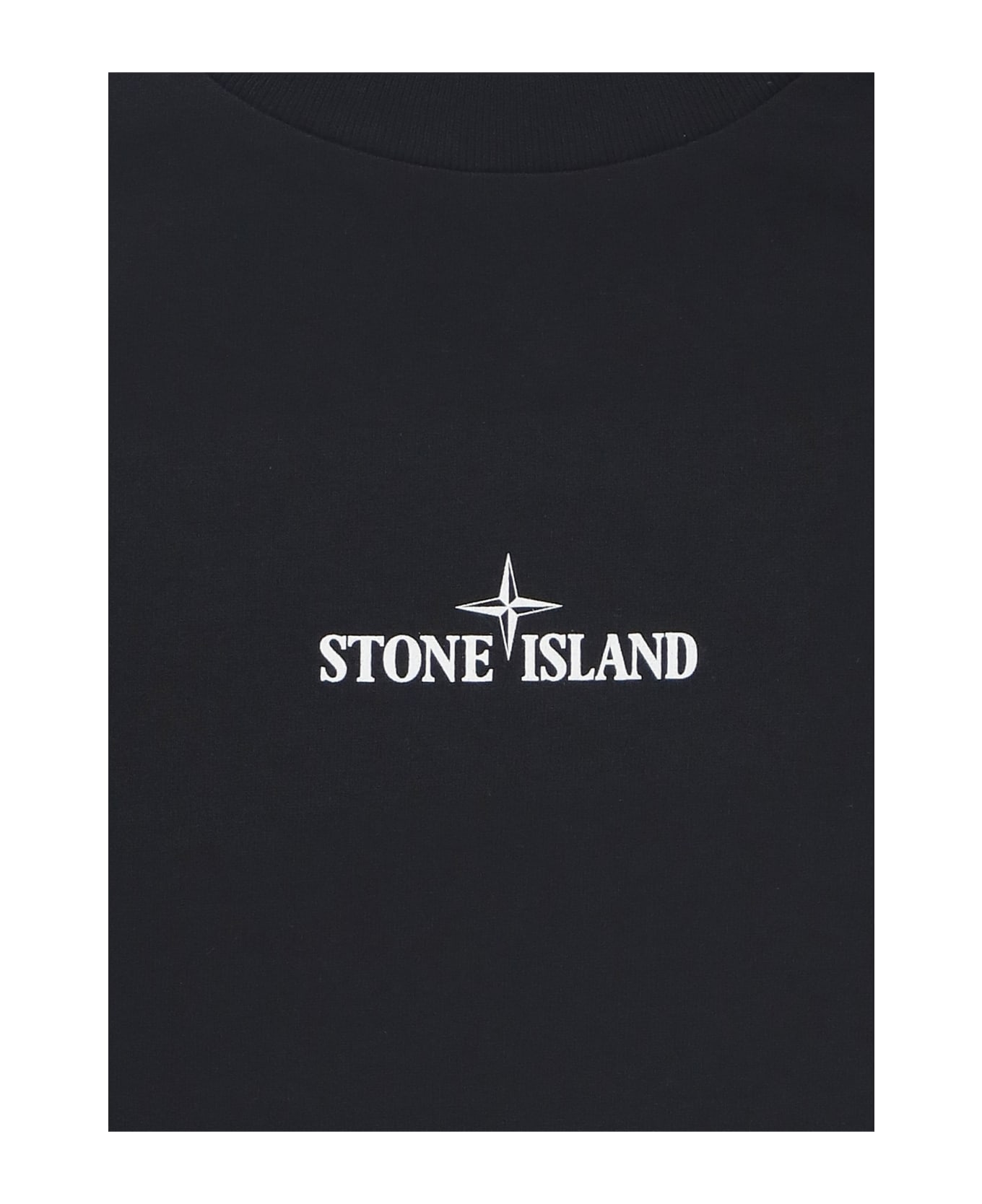 Stone Island Cotton T-shirt With Logo - Black