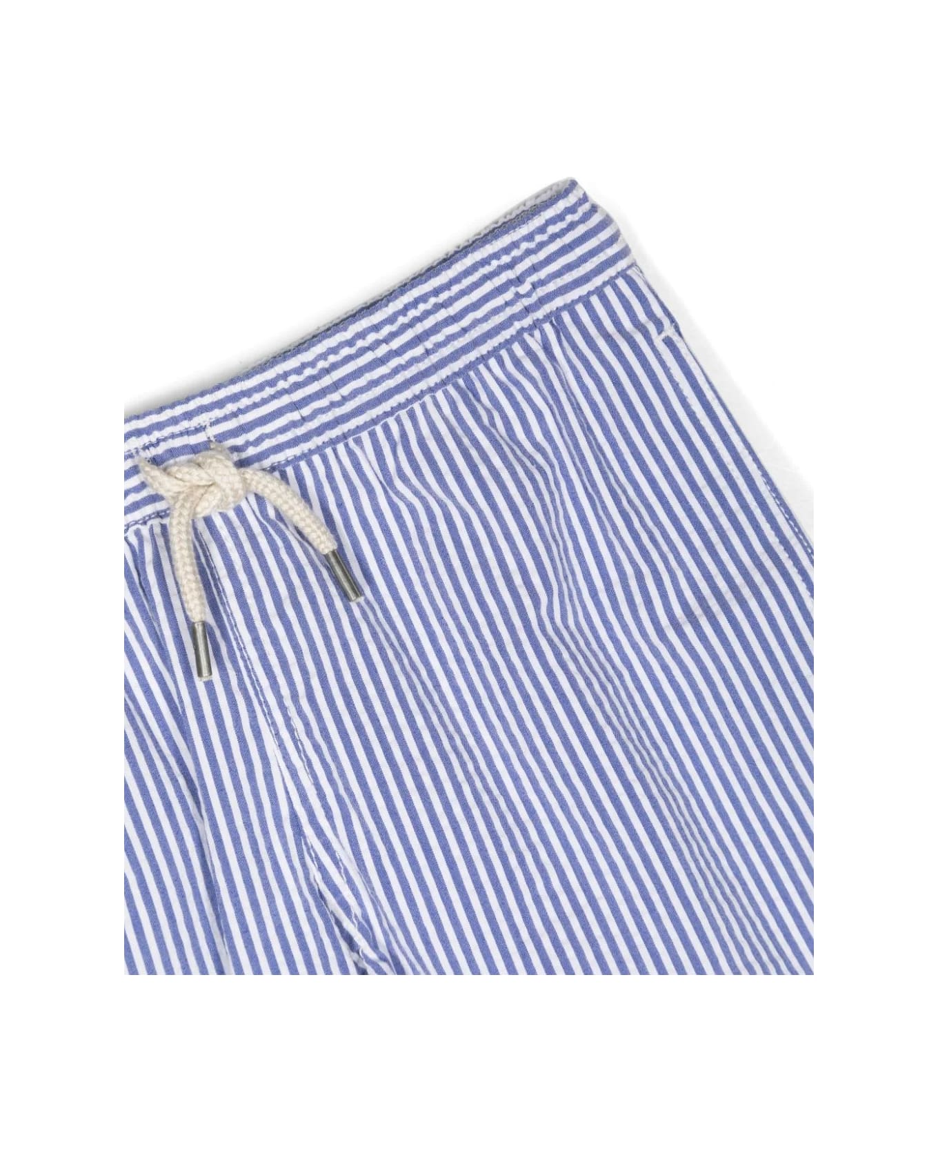 Ralph Lauren Blue Striped Swim Shorts With Pony - Blue