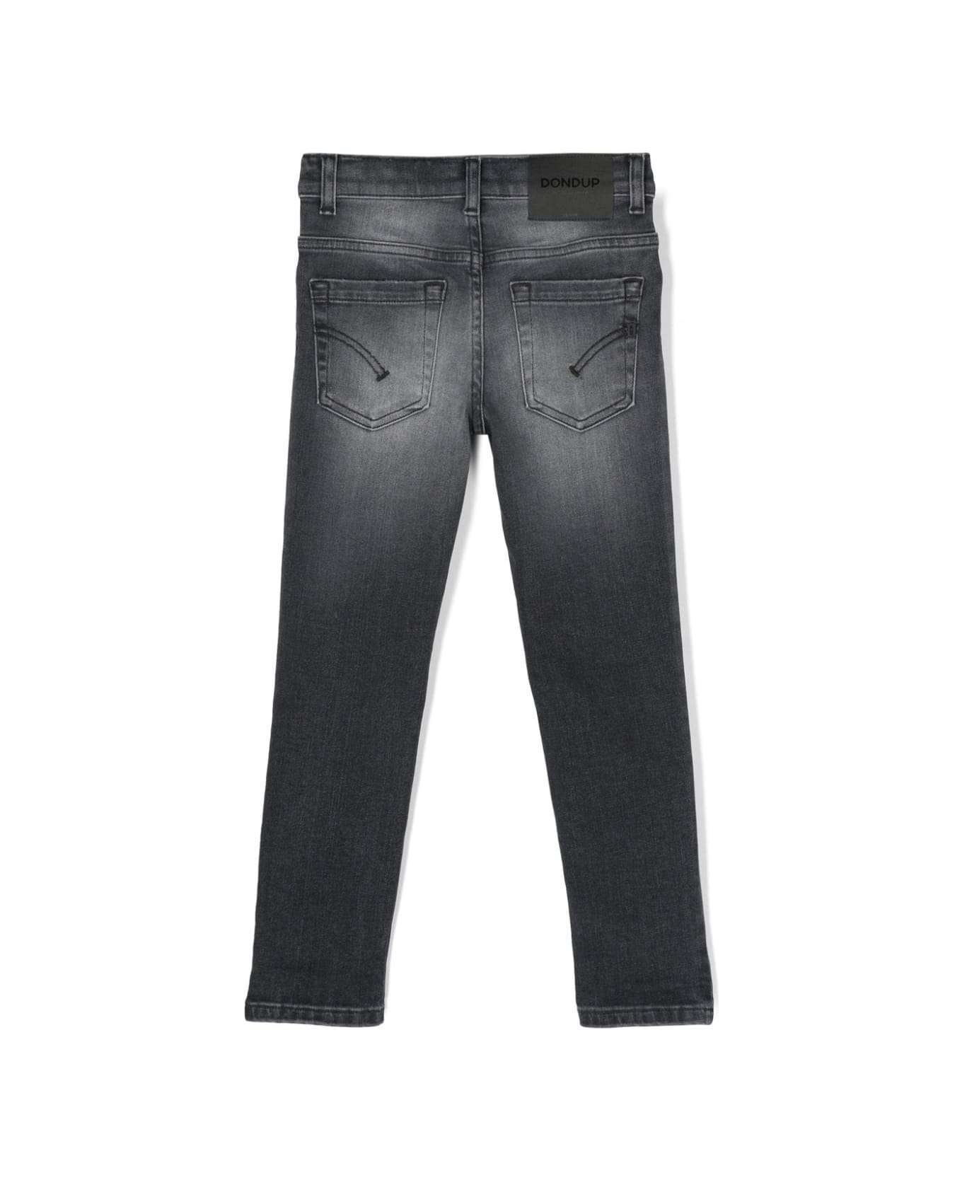 Dondup Black George Jeans With Abrasions - Grey ボトムス