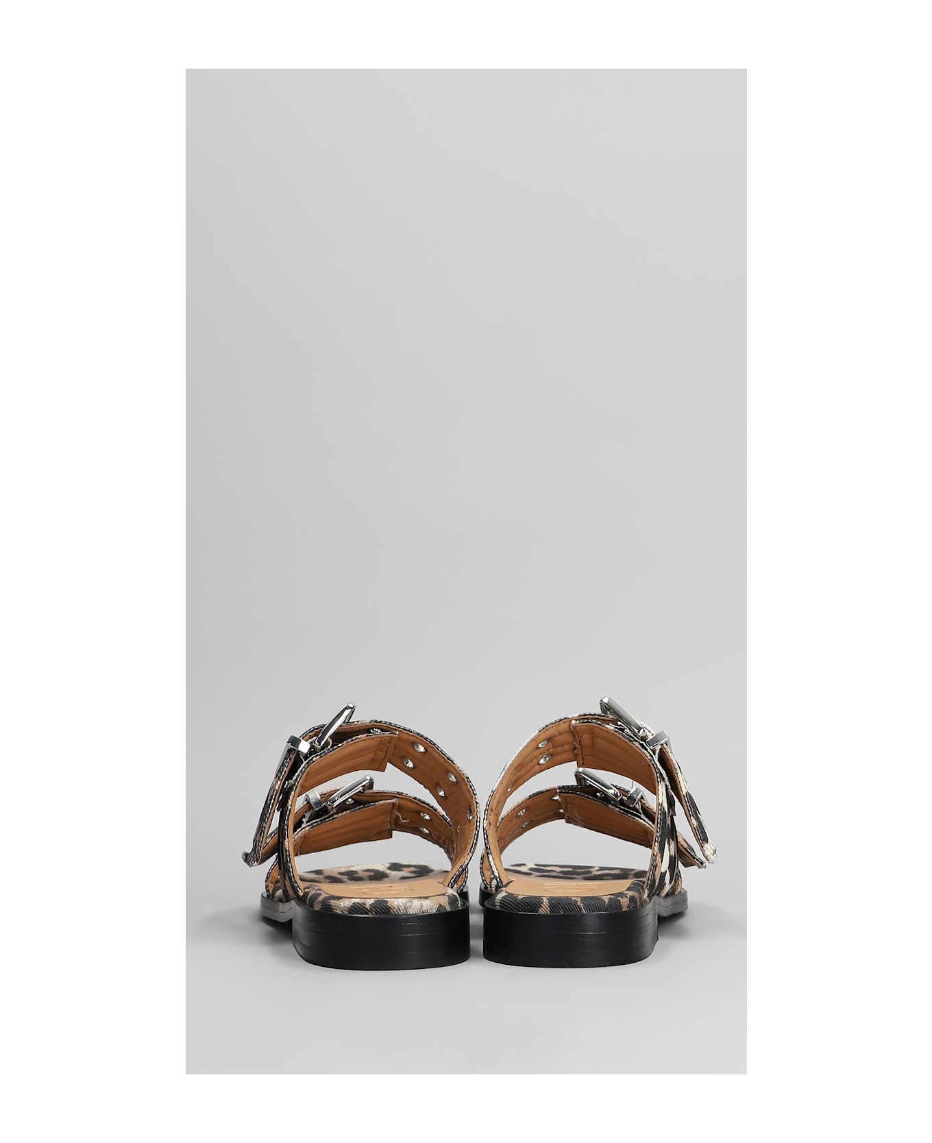 Ganni Flats In Animalier Cotton - Animalier