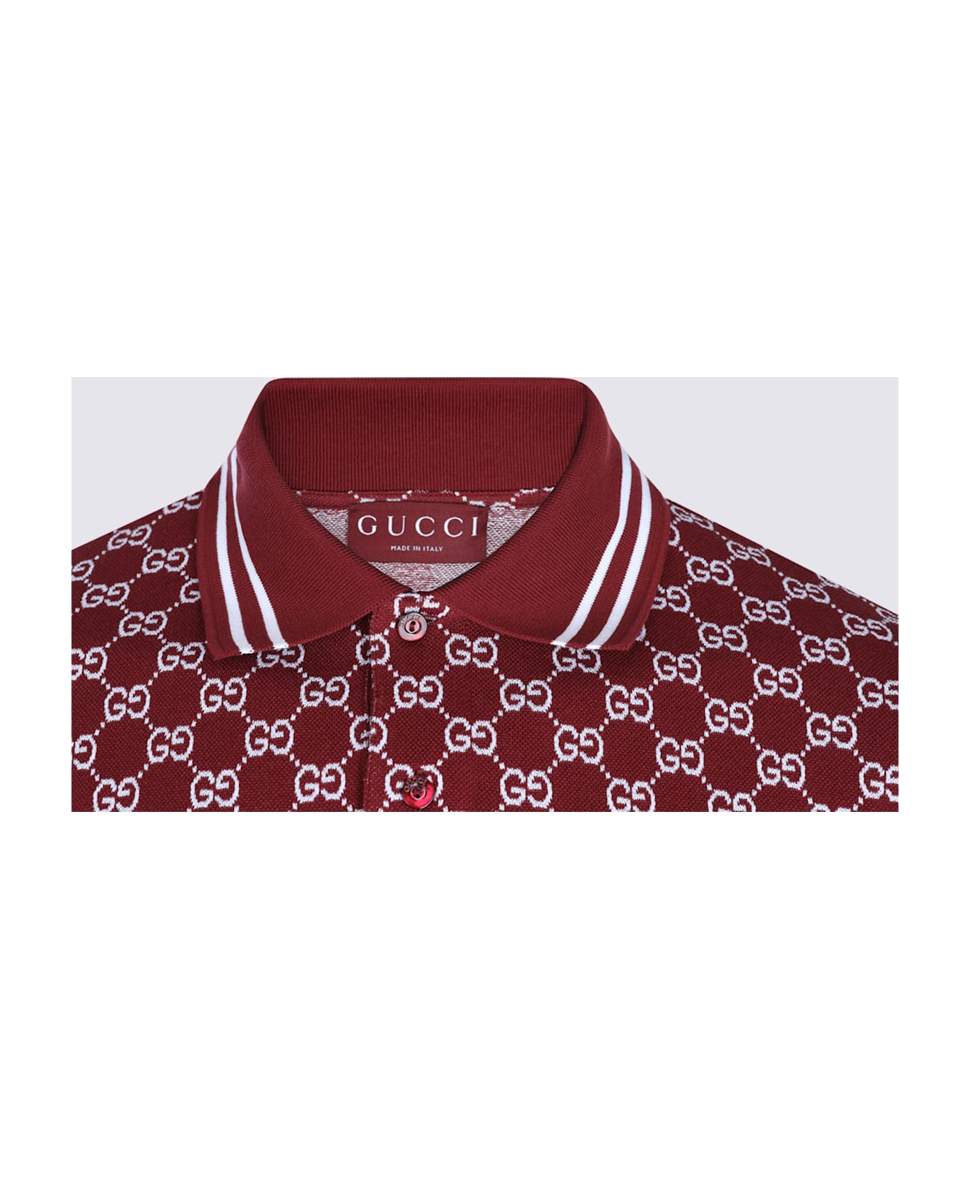 Gucci Red Ancora Cotton Polo Shirt - ROSSOANCORAWHITEM