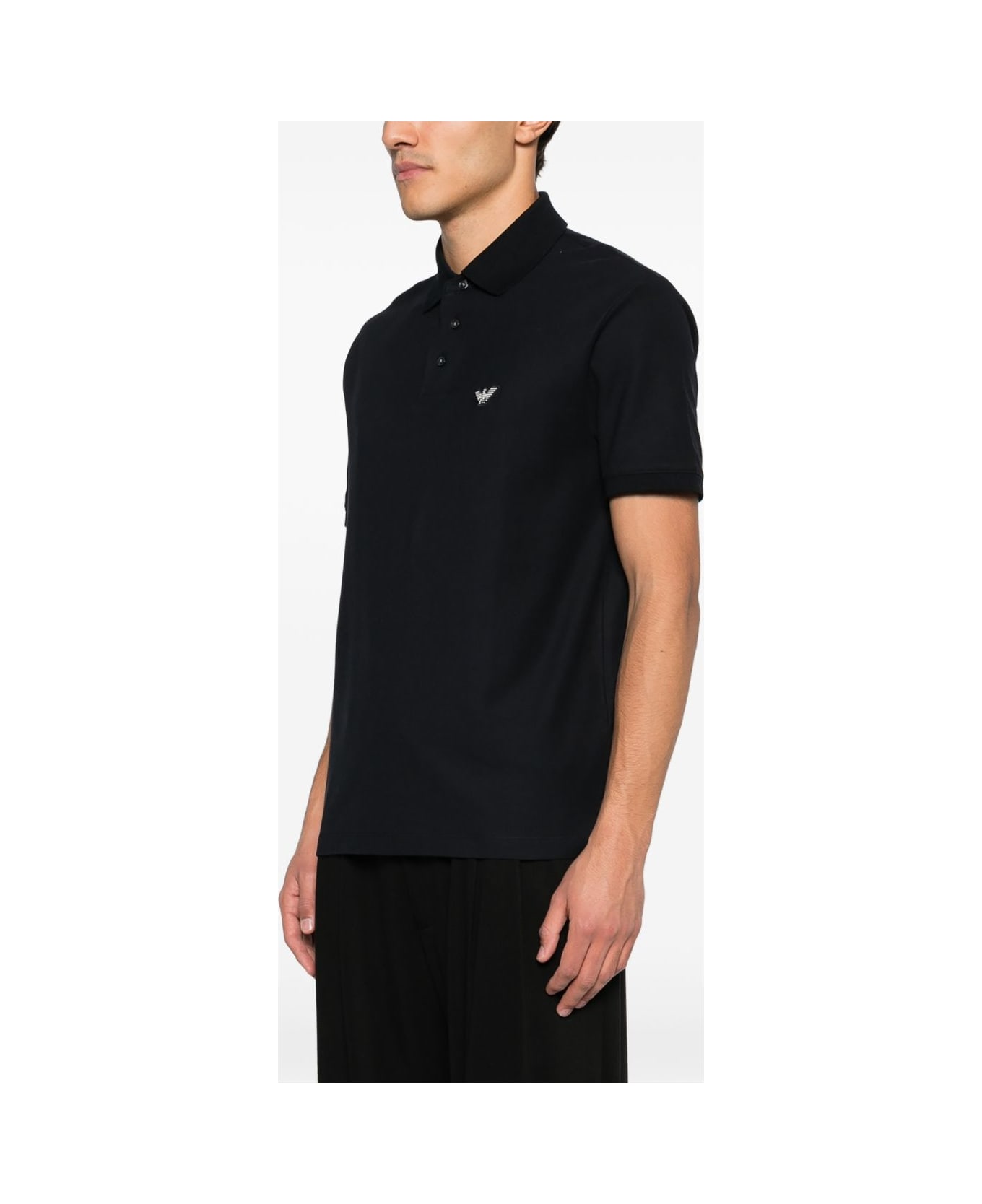 Emporio Armani Cotton Polo Shirt - Blue