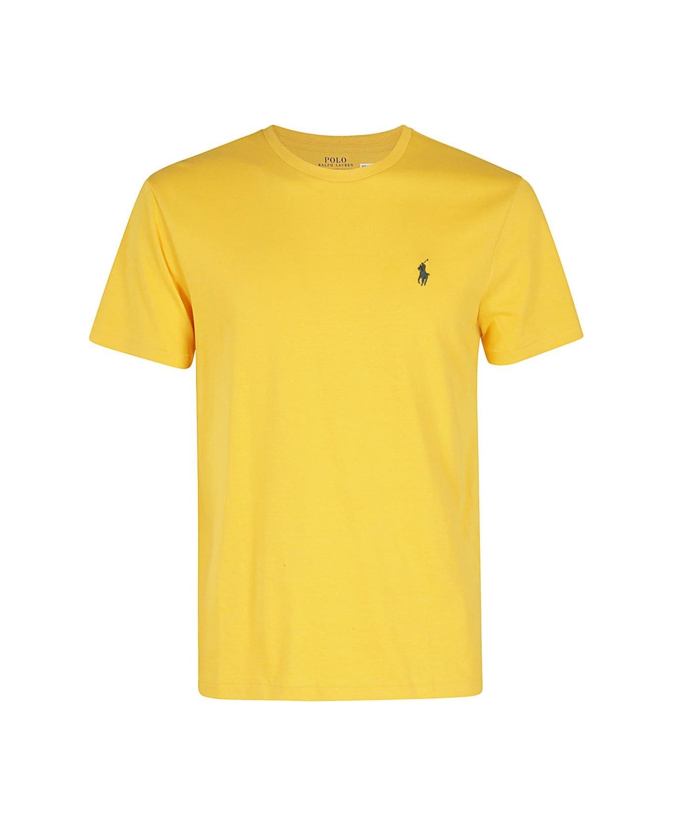 Polo Ralph Lauren Logo Embroidered Crewneck T-shirt - Gold Bugle