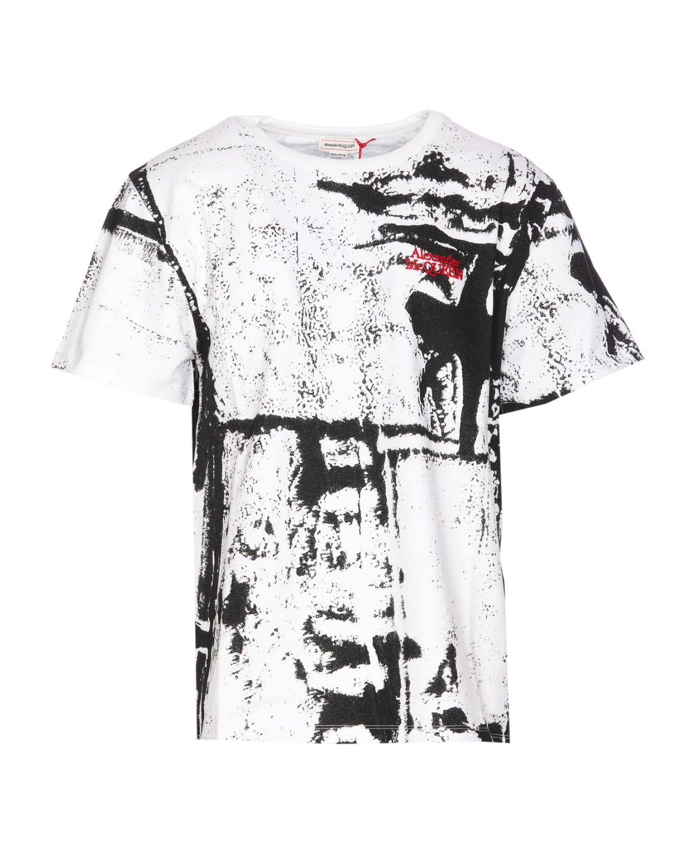 Alexander McQueen All-over Print T-shirt - White Black シャツ
