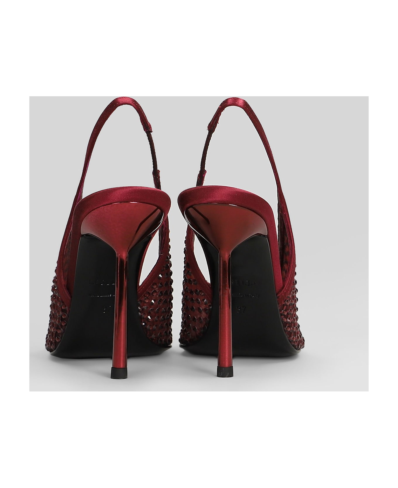 Le Silla Gilda Pumps In Bordeaux Satin - bordeaux