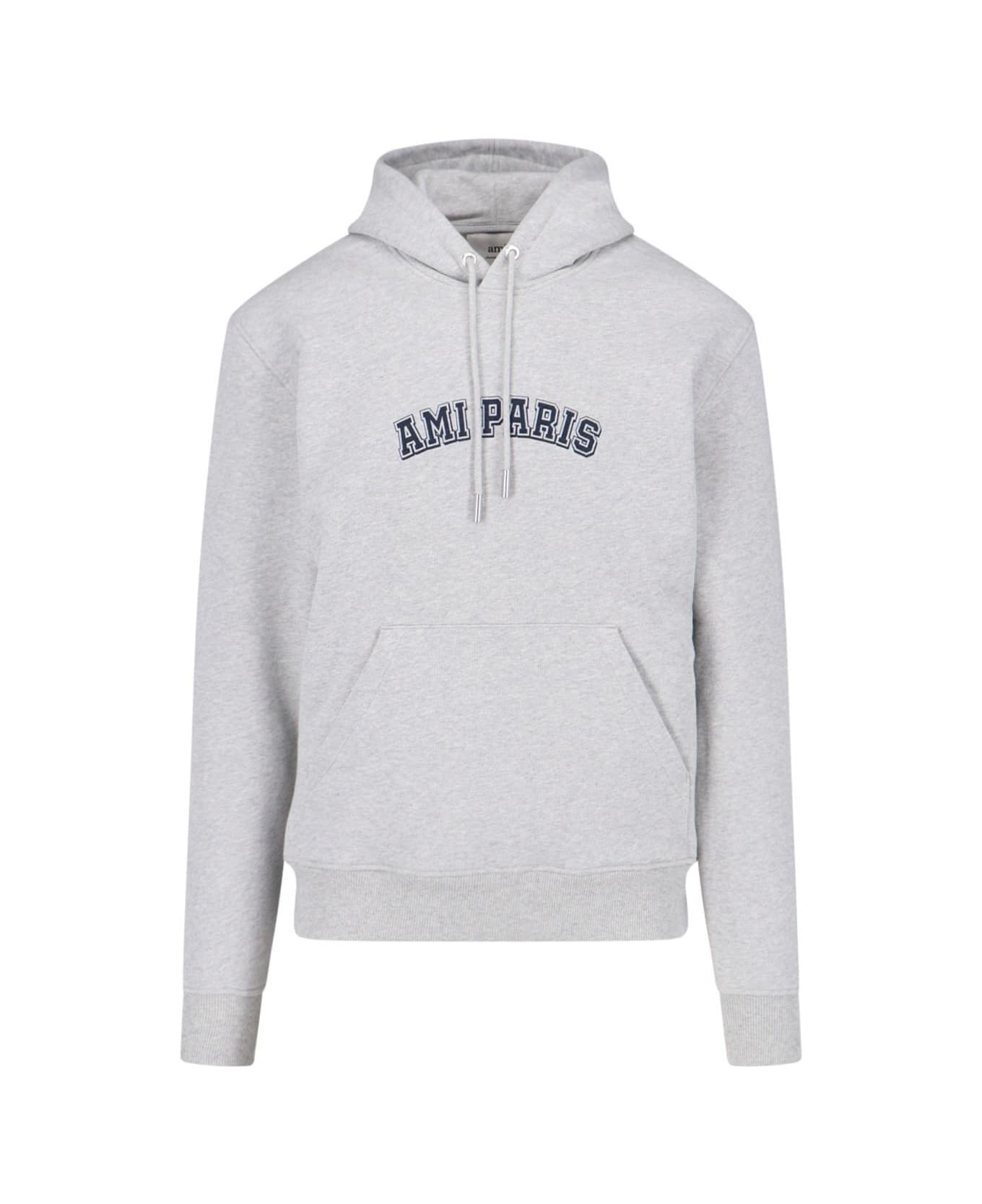 Ami Alexandre Mattiussi 
paris
 Logo Hoodie - GREY