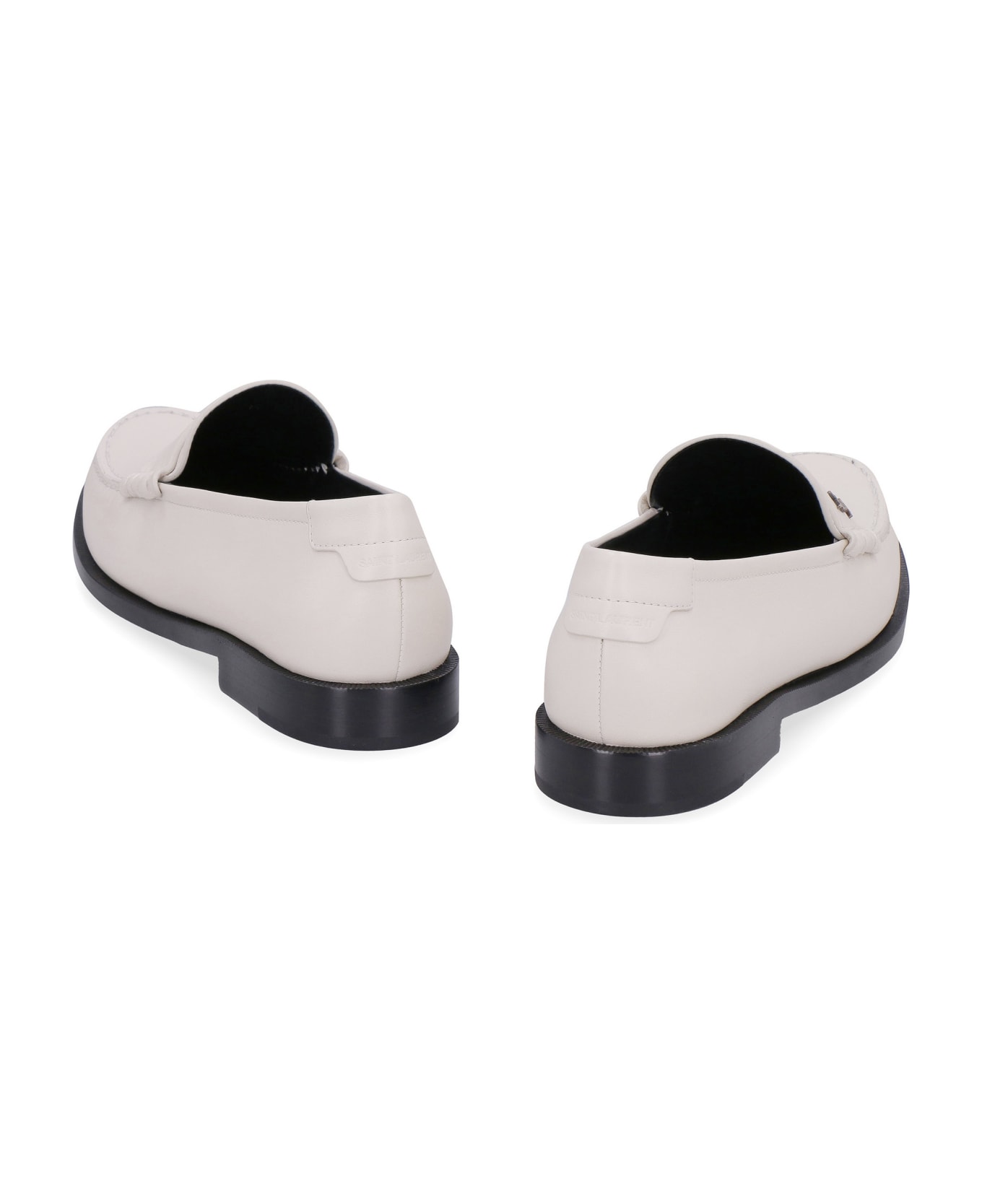 Saint Laurent Monogram Leather Loafers - White