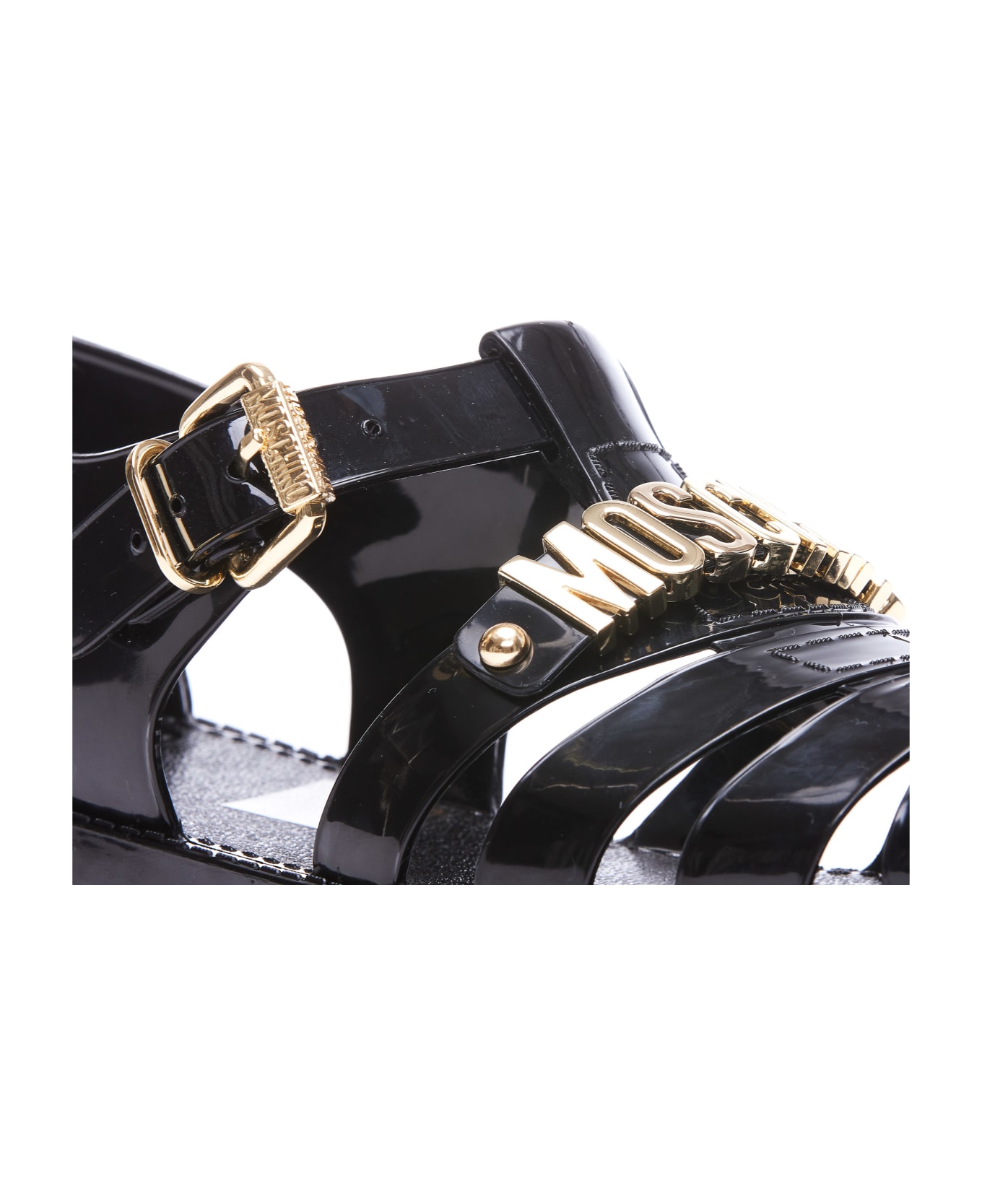 Moschino Jelly Sandals With Lettering Logo - Nero