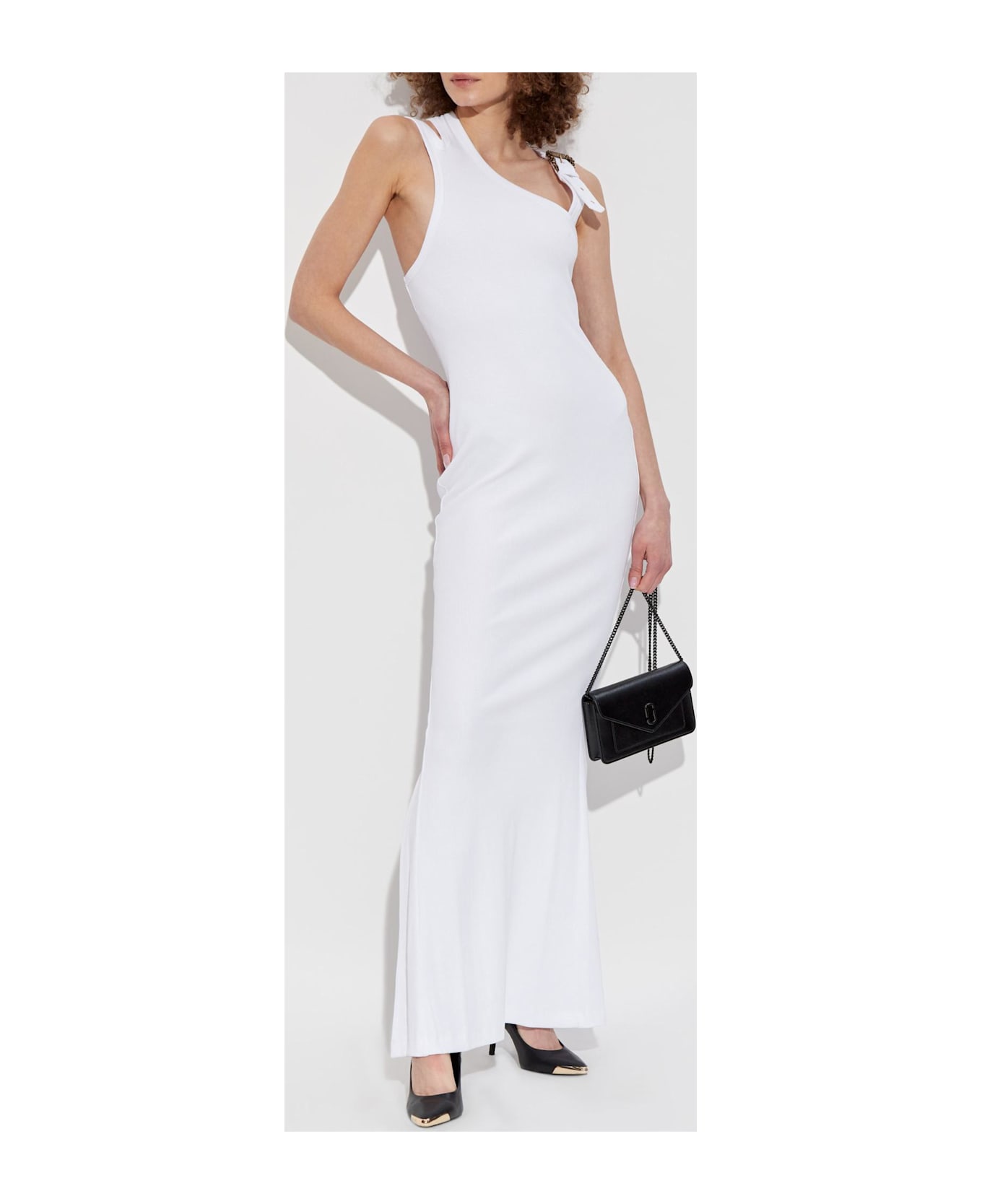 Versace Jeans Couture Ribbed Strap Dress - White