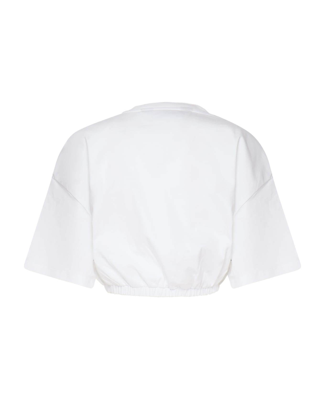 Just Cavalli Crop Top T-shirt In Cotton - White