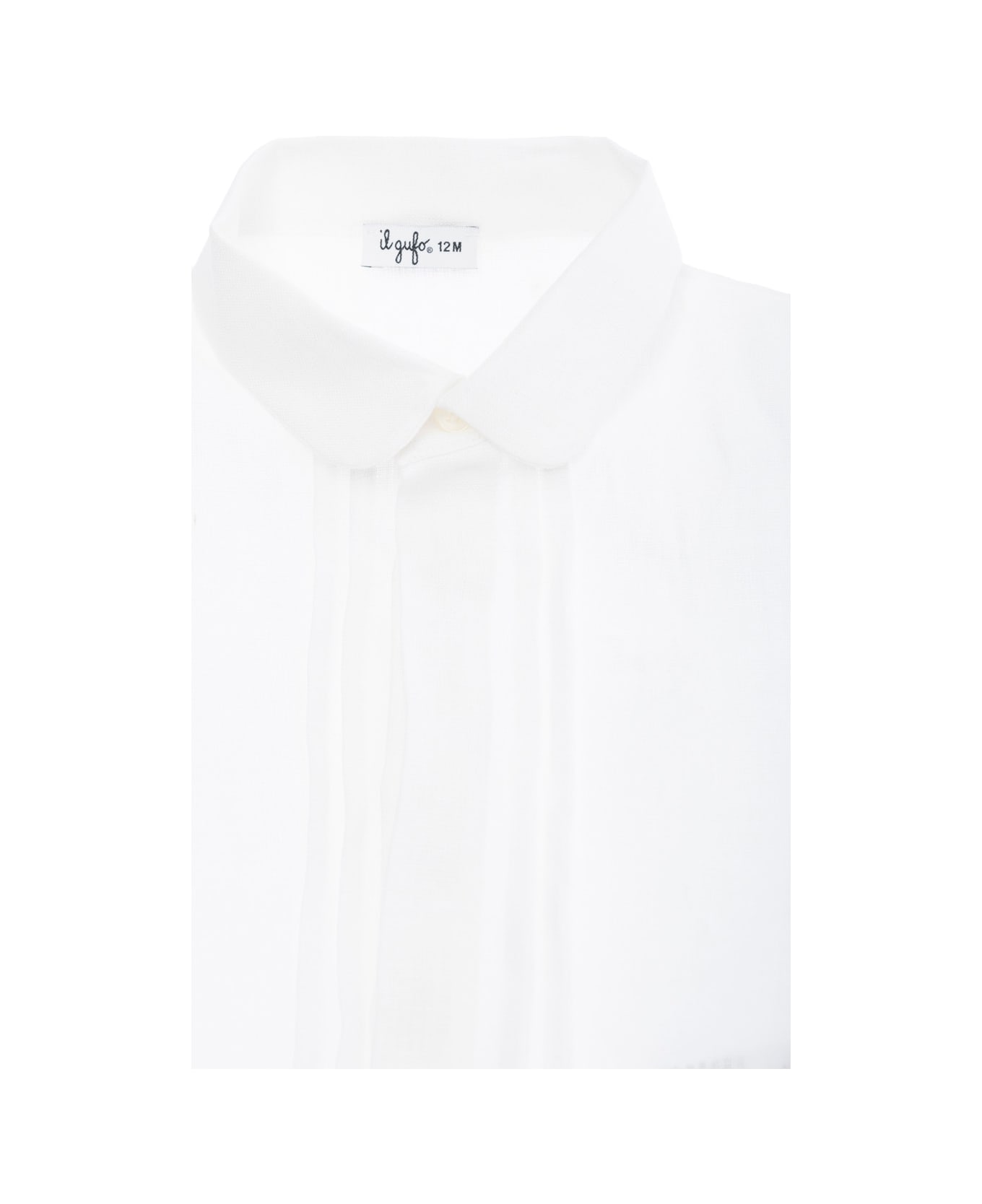Il Gufo White Shirt And Shorts Set In Linen Baby - White
