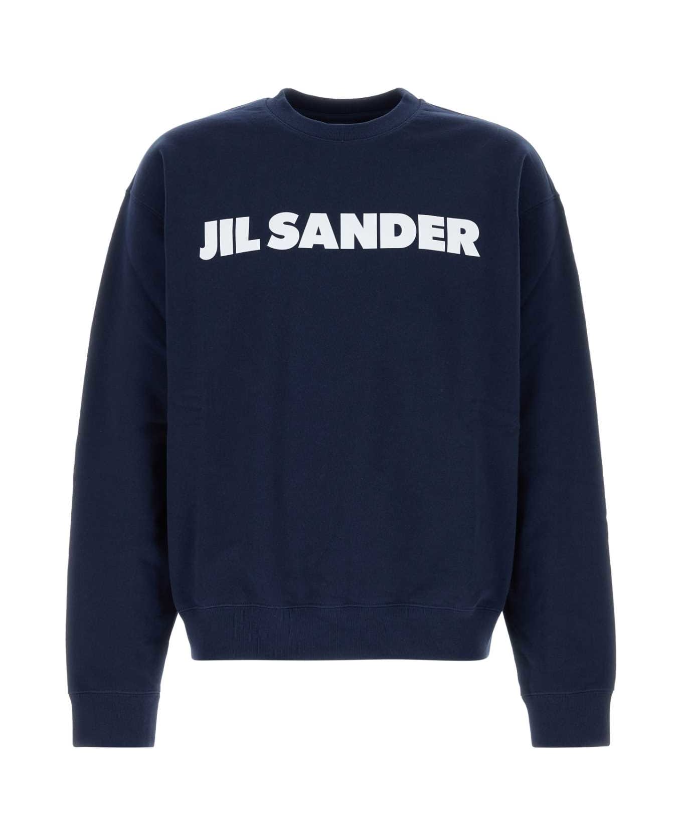 Jil Sander Navy Blue Cotton Sweatshirt - VIOLET NIGHT