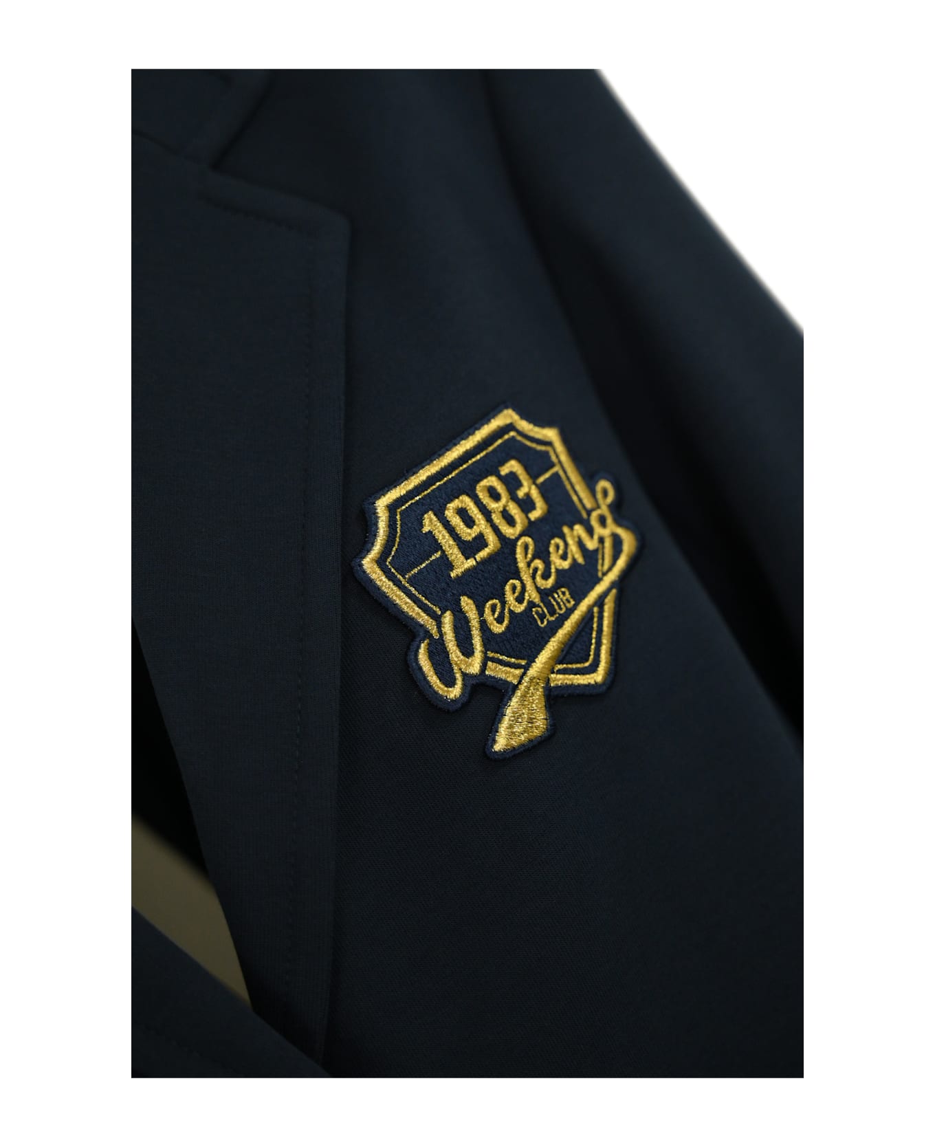 Weekend Max Mara Brama Blazer With Coat Of Arms Embroidery - Blu