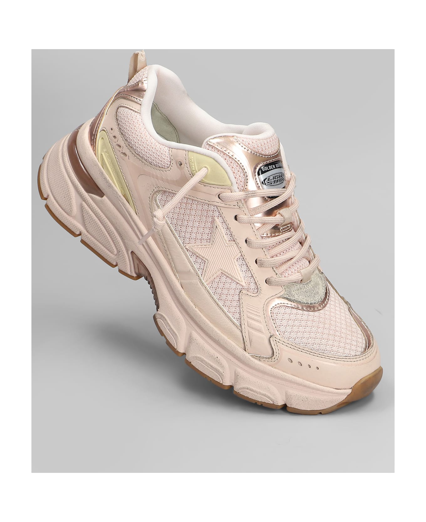 Golden Goose Lightstar Sneakers In Rose-pink Leather And Fabric - rose-pink