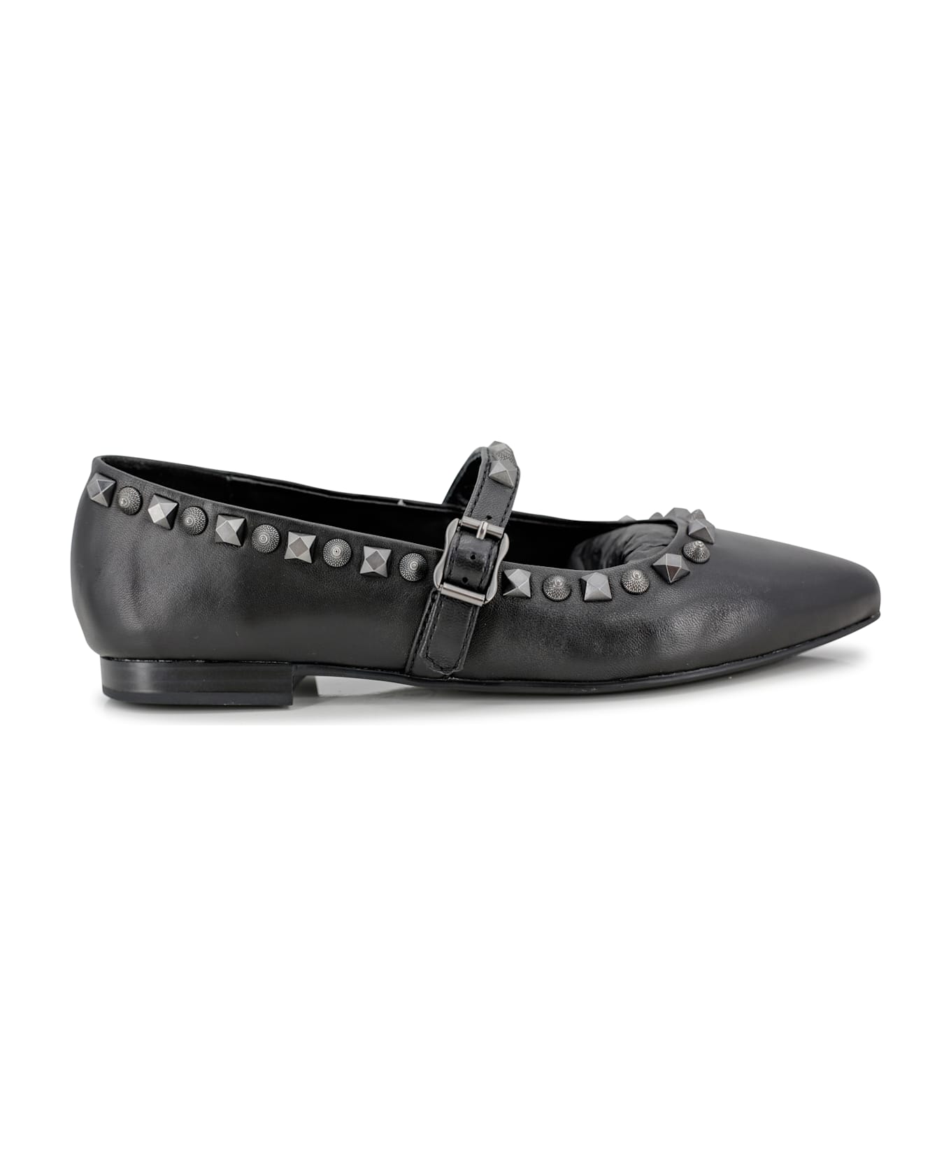 Ash Studded Ballerinas - Black