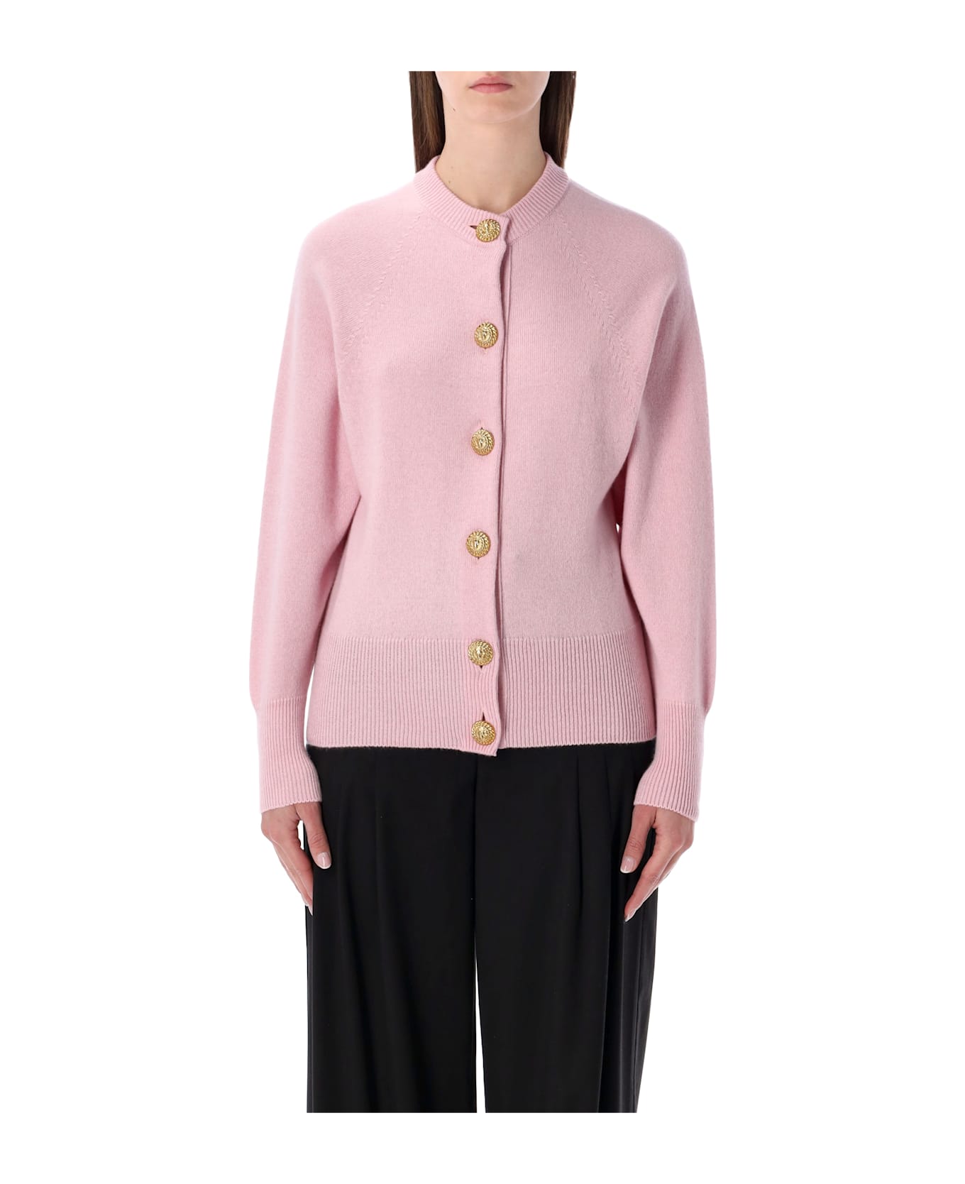 Balmain Eco-cashmere Buttoned Cardigan - PINK