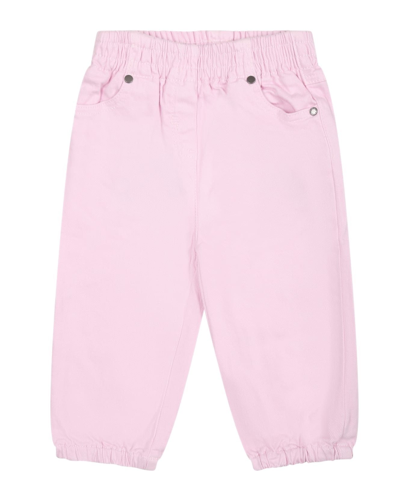 Stella McCartney Pink Jeans For Baby Girl With Shells - Rosa