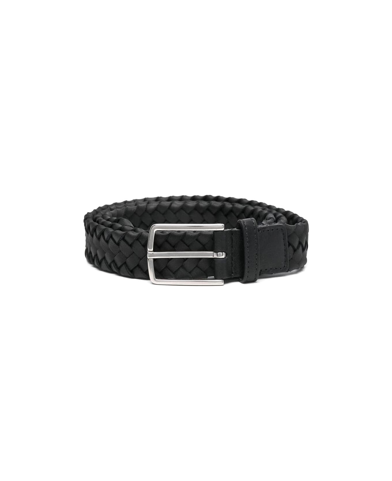 Bottega Veneta Intrecciato Leather Belt - Black