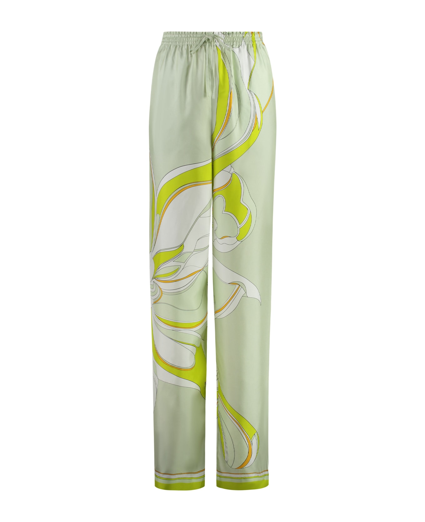 Tory Burch Printed Silk Pants - green