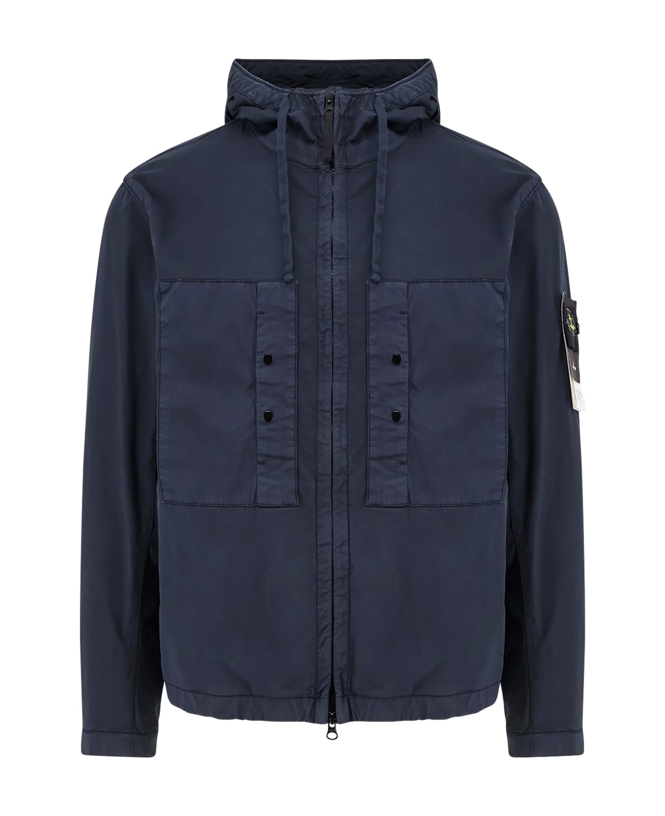 Stone Island Supima Cotton Twill Stretch-tc Jacket - Blue