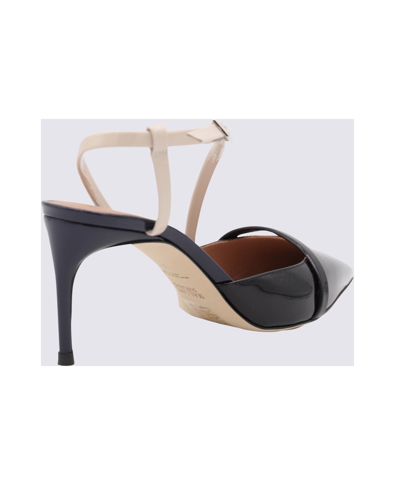 Malone Souliers Black Leather Valeria 70-7 Pumps - BLACK/SHEEL