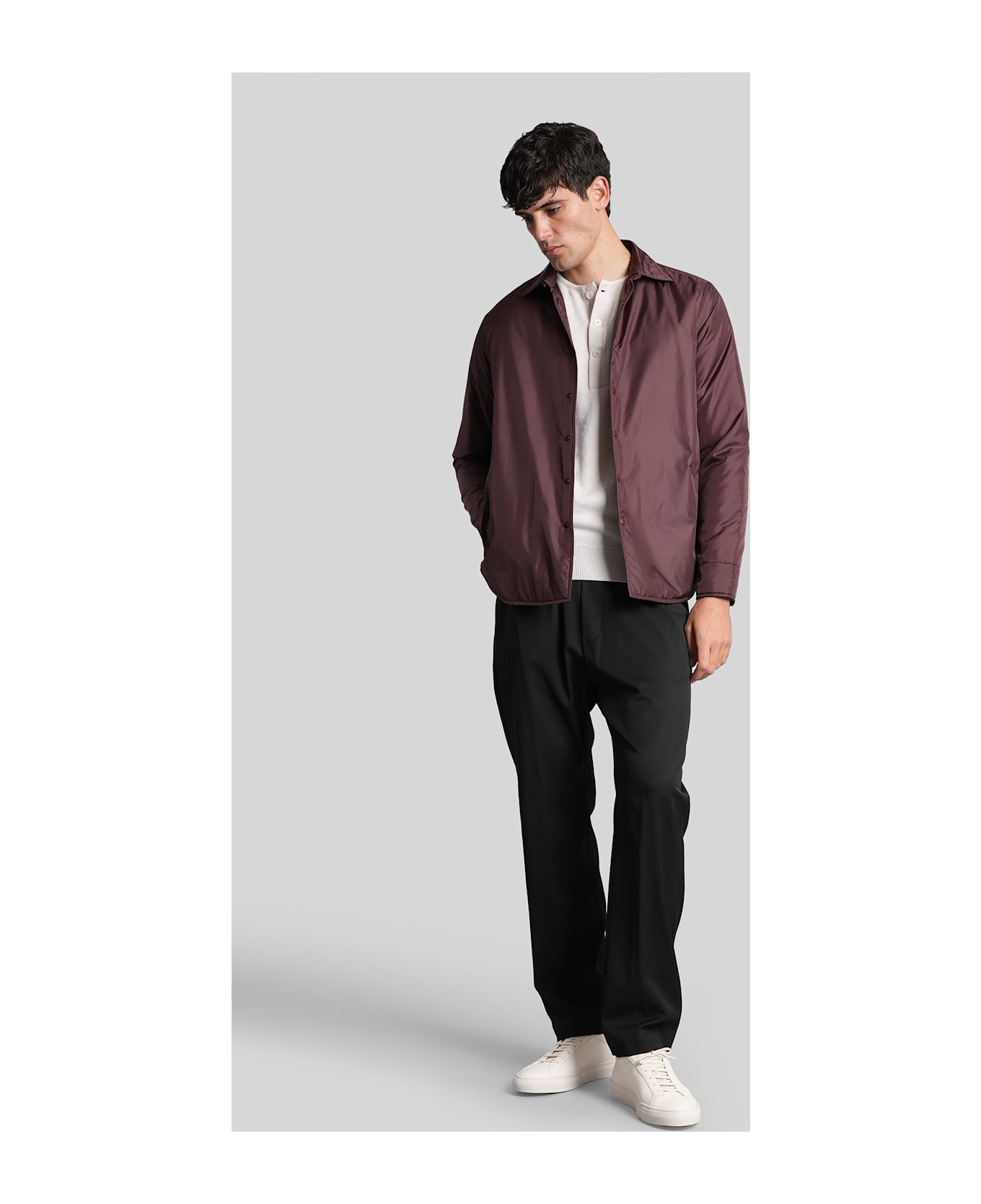Aspesi Re-shirt Casual Jacket In Bordeaux Polyamide - bordeaux