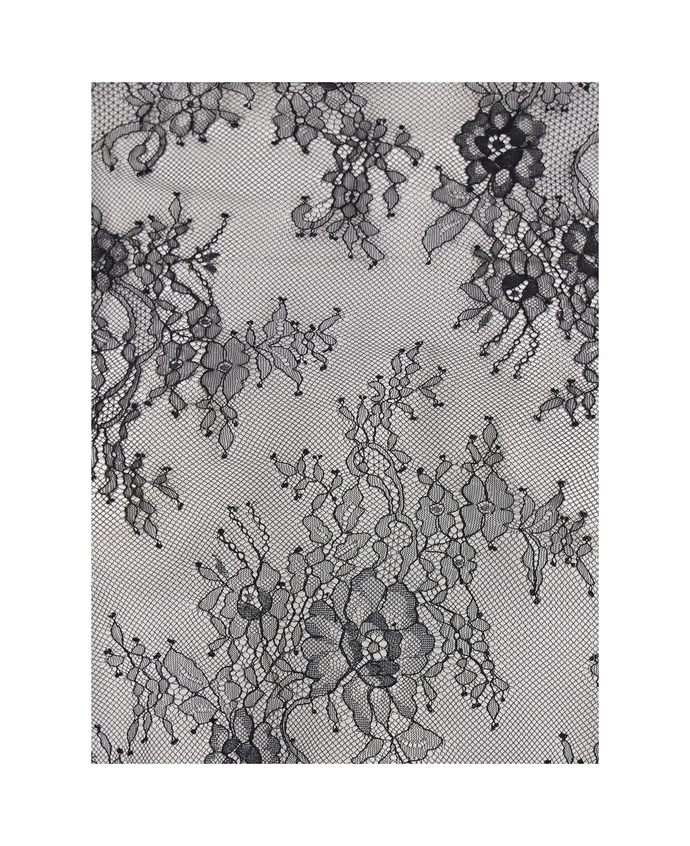 Alberta Ferretti Black Blouse With Floral Embellishment In Lace Woman - Black