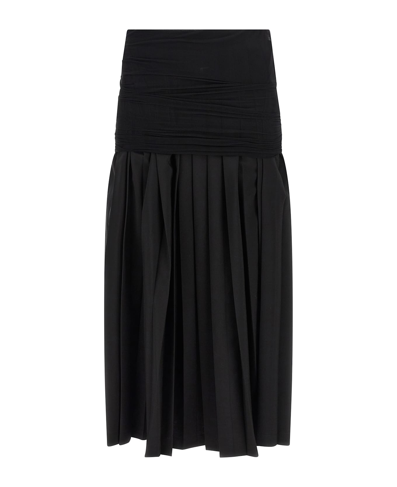 MM6 Maison Margiela Double Layer Skirt - Black  