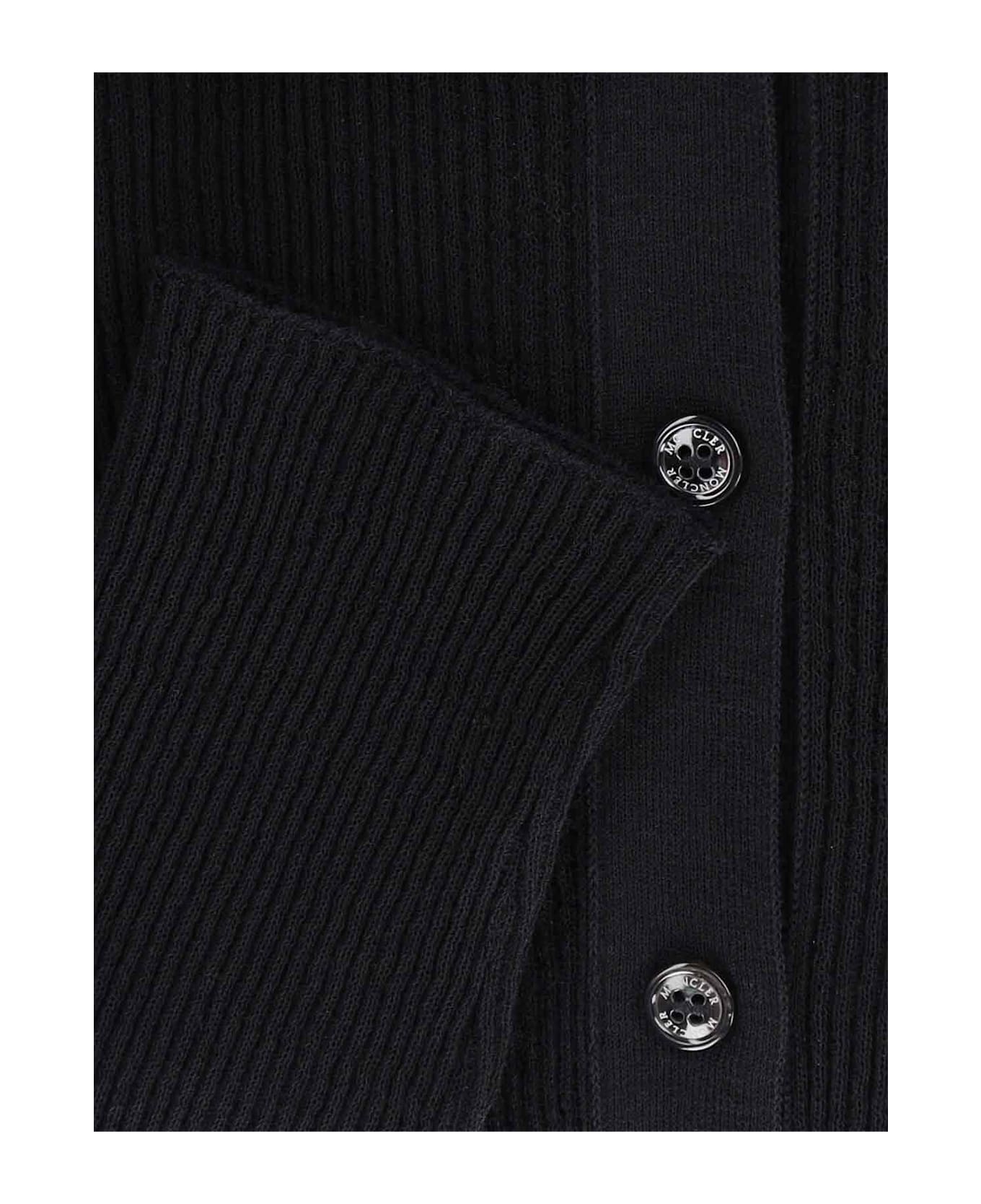 Moncler Logo Ribbed Top - Black  